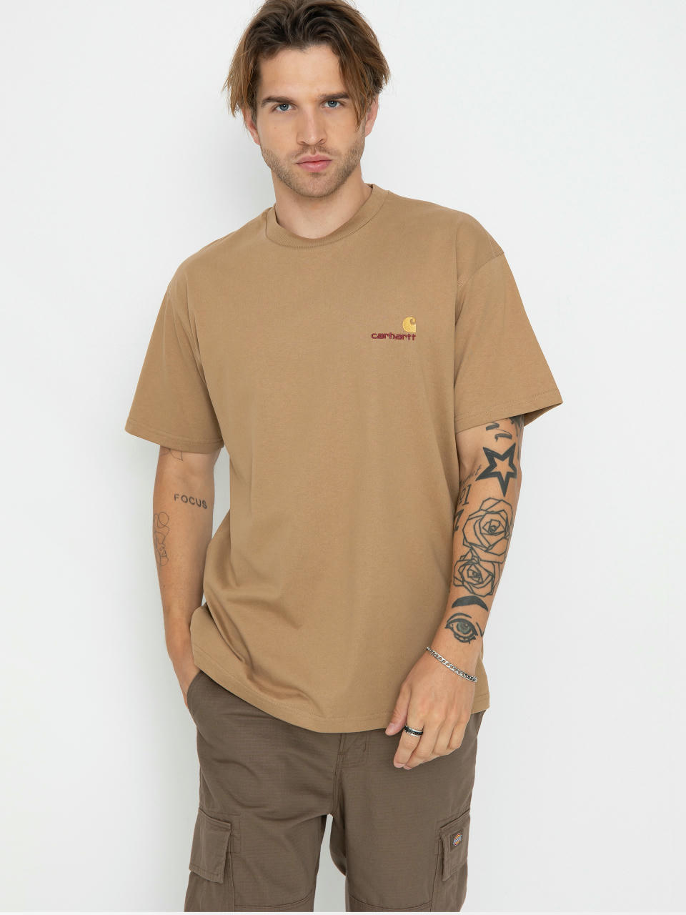 T-shirt Carhartt WIP American Script (peanut)