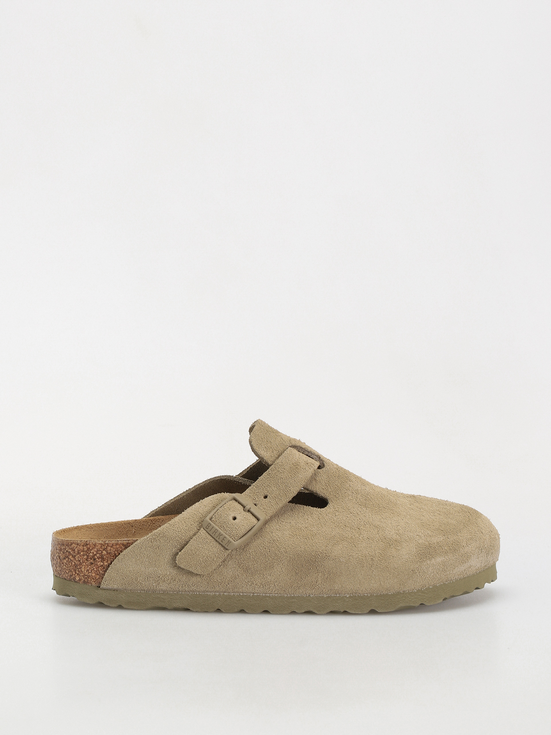 Klapki Birkenstock Boston Suede Leather Narrow Wmn (faded khaki)