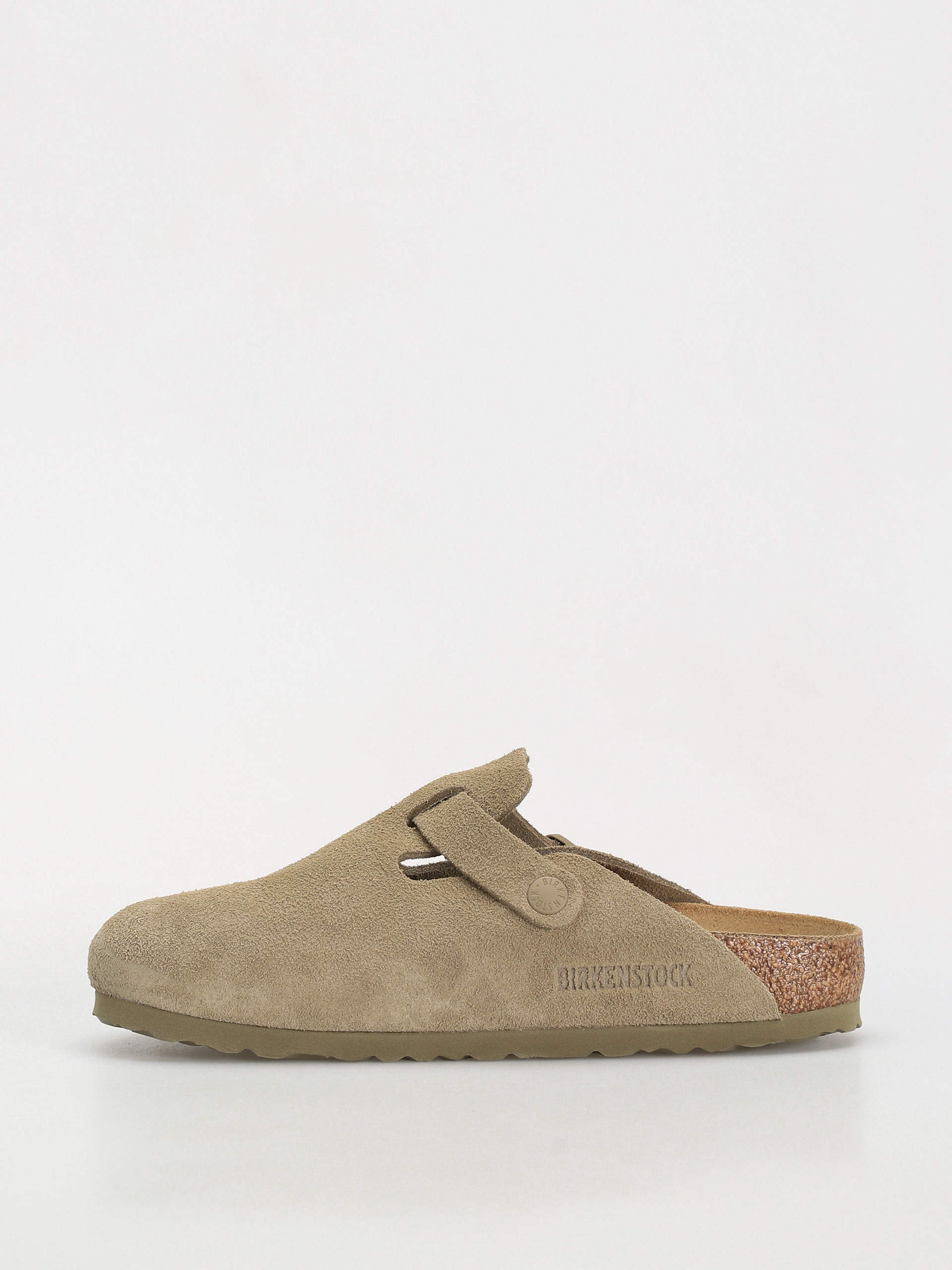 Klapki Birkenstock Boston Suede Leather Narrow Wmn (faded khaki)