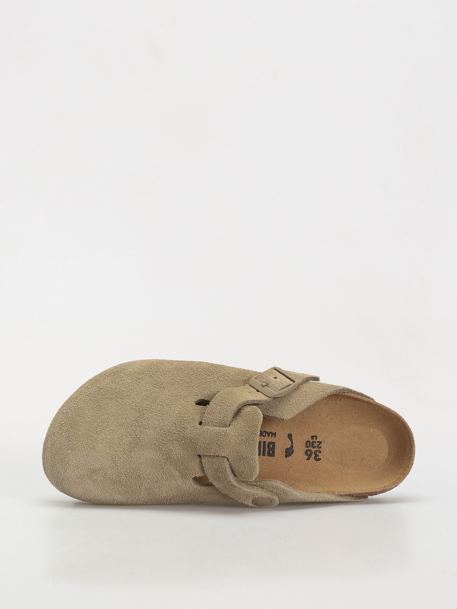 Klapki Birkenstock Boston Suede Leather Narrow Wmn (faded khaki)