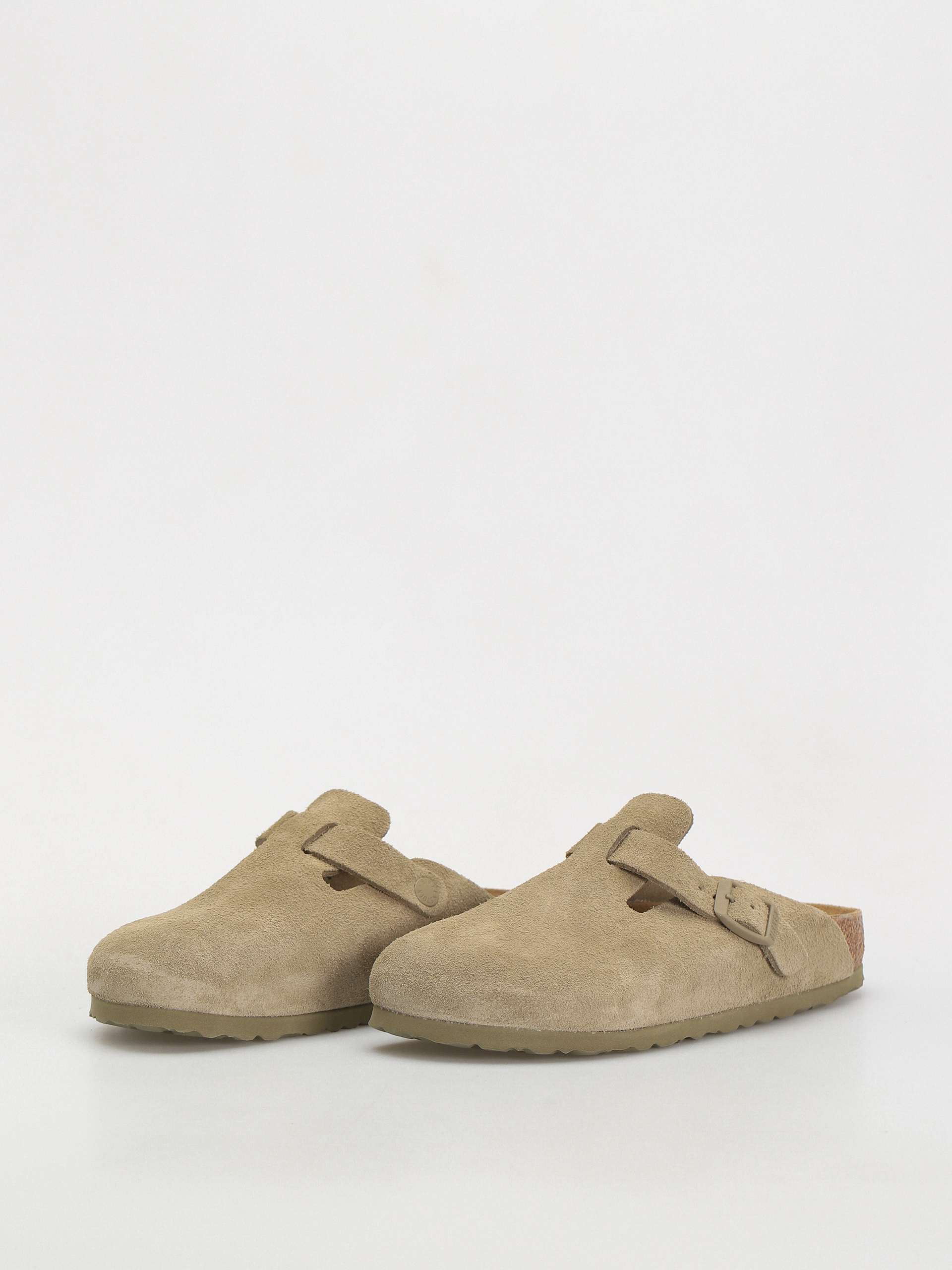 Klapki Birkenstock Boston Suede Leather Narrow Wmn (faded khaki)