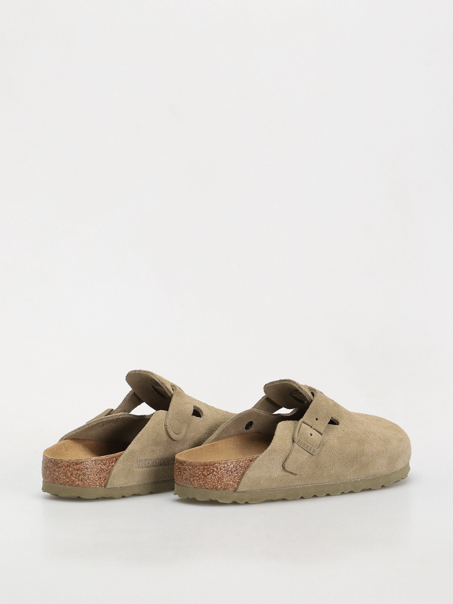 Klapki Birkenstock Boston Suede Leather Narrow Wmn (faded khaki)