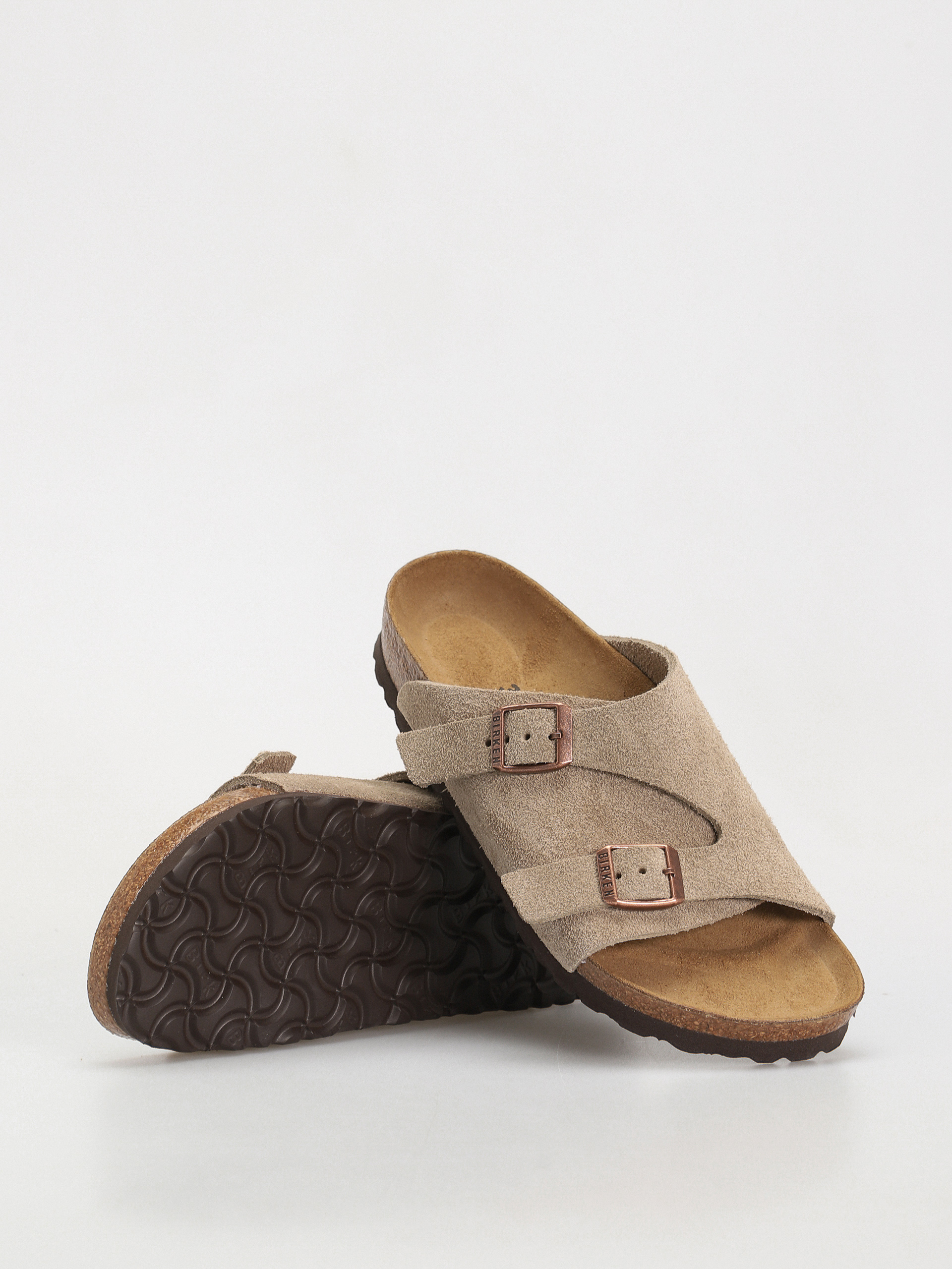 Klapki Birkenstock Zürich Suede Leather Narrow Wmn (taupe)