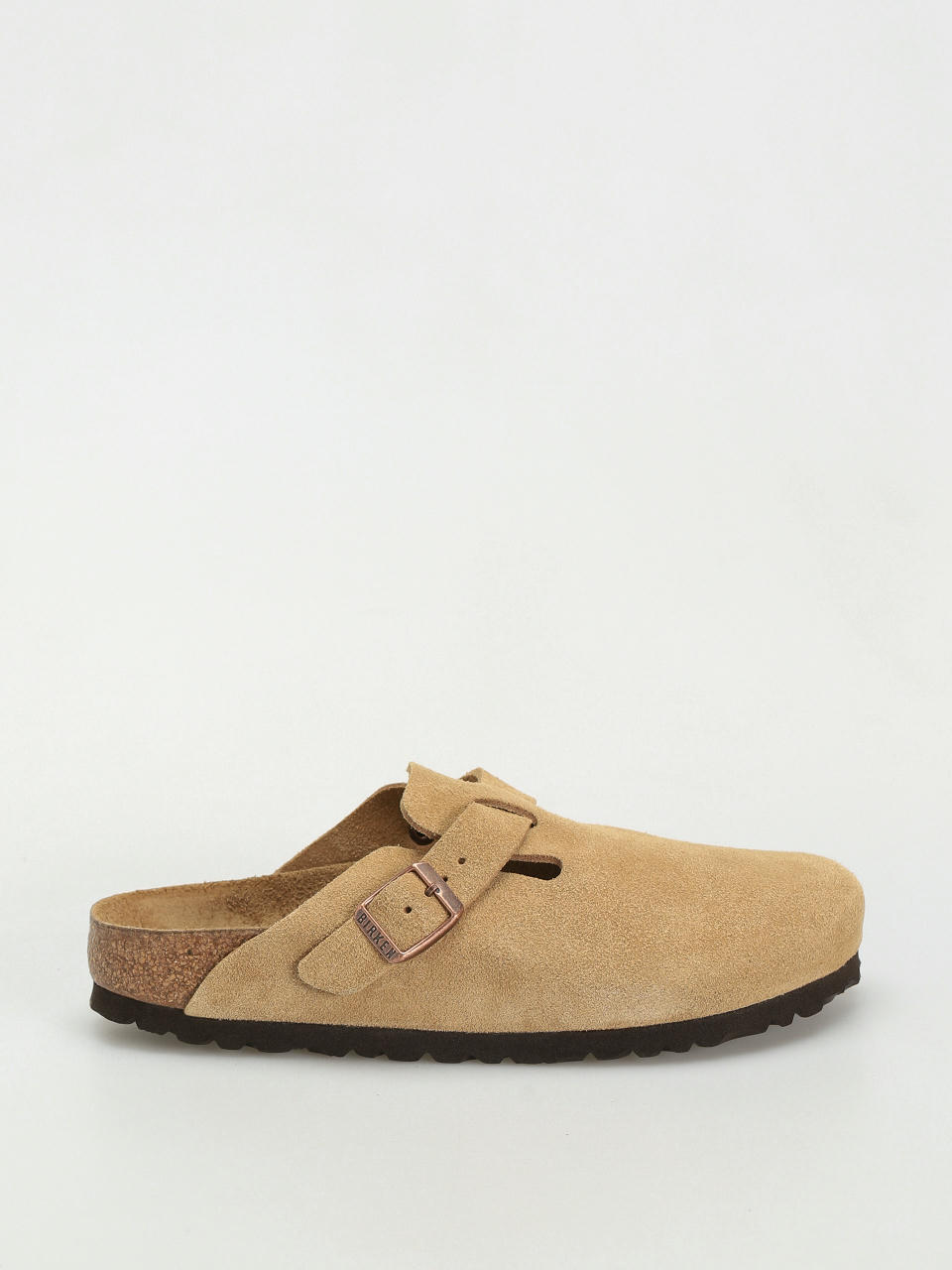 Klapki Birkenstock Boston Suede Leather Narrow Wmn (latte cream)