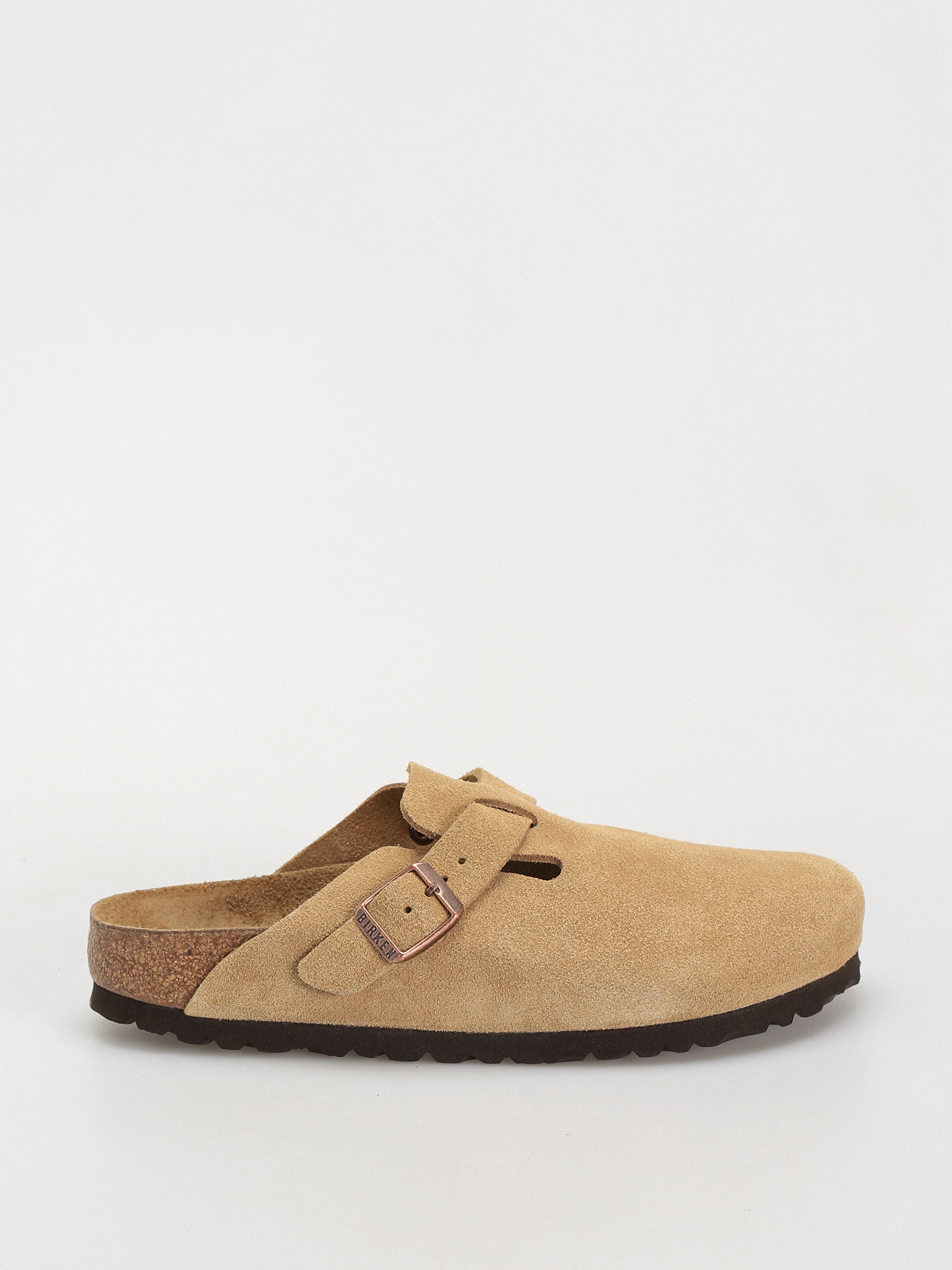 Klapki Birkenstock Boston Suede Leather Narrow Wmn (latte cream)