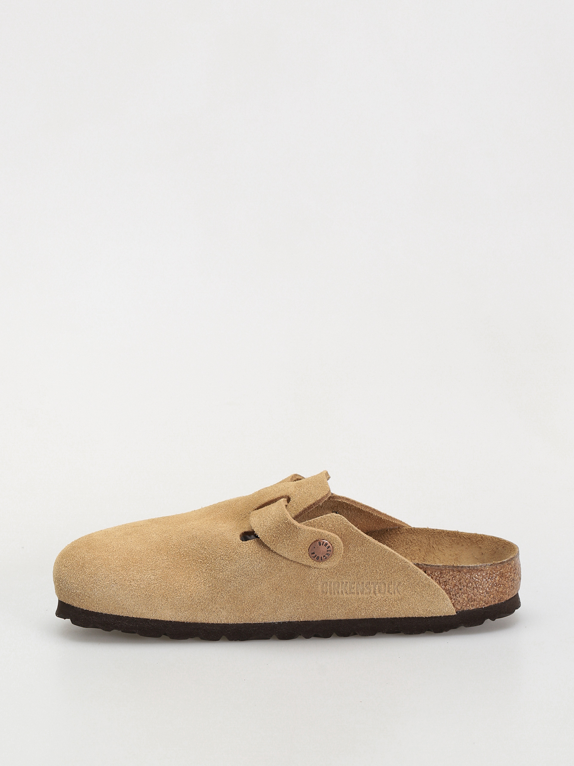 Klapki Birkenstock Boston Suede Leather Narrow Wmn (latte cream)