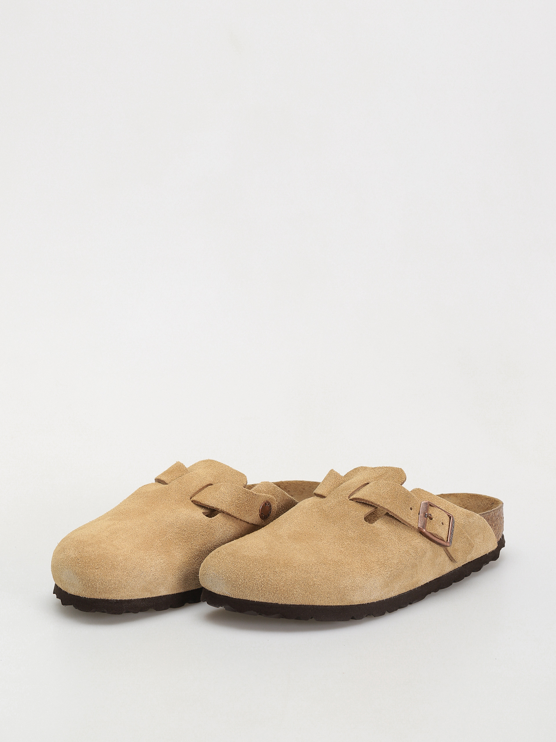Klapki Birkenstock Boston Suede Leather Narrow Wmn (latte cream)