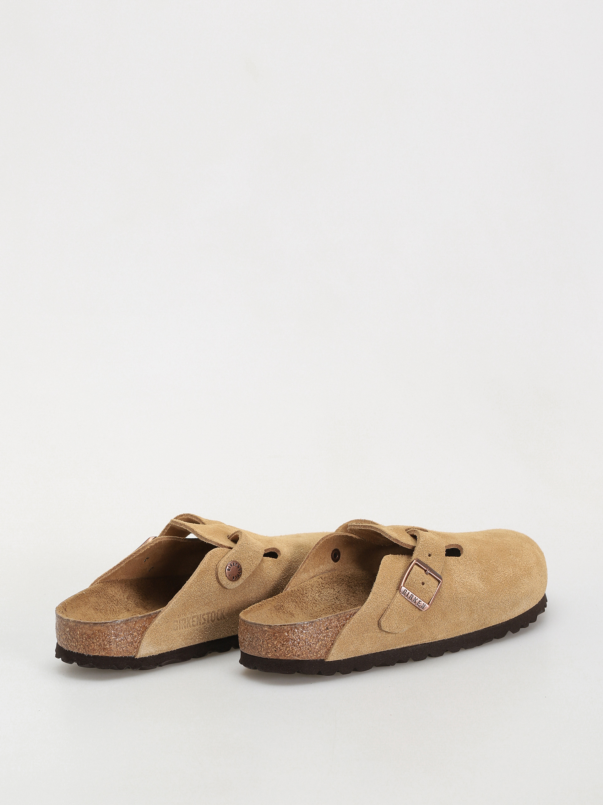 Klapki Birkenstock Boston Suede Leather Narrow Wmn (latte cream)
