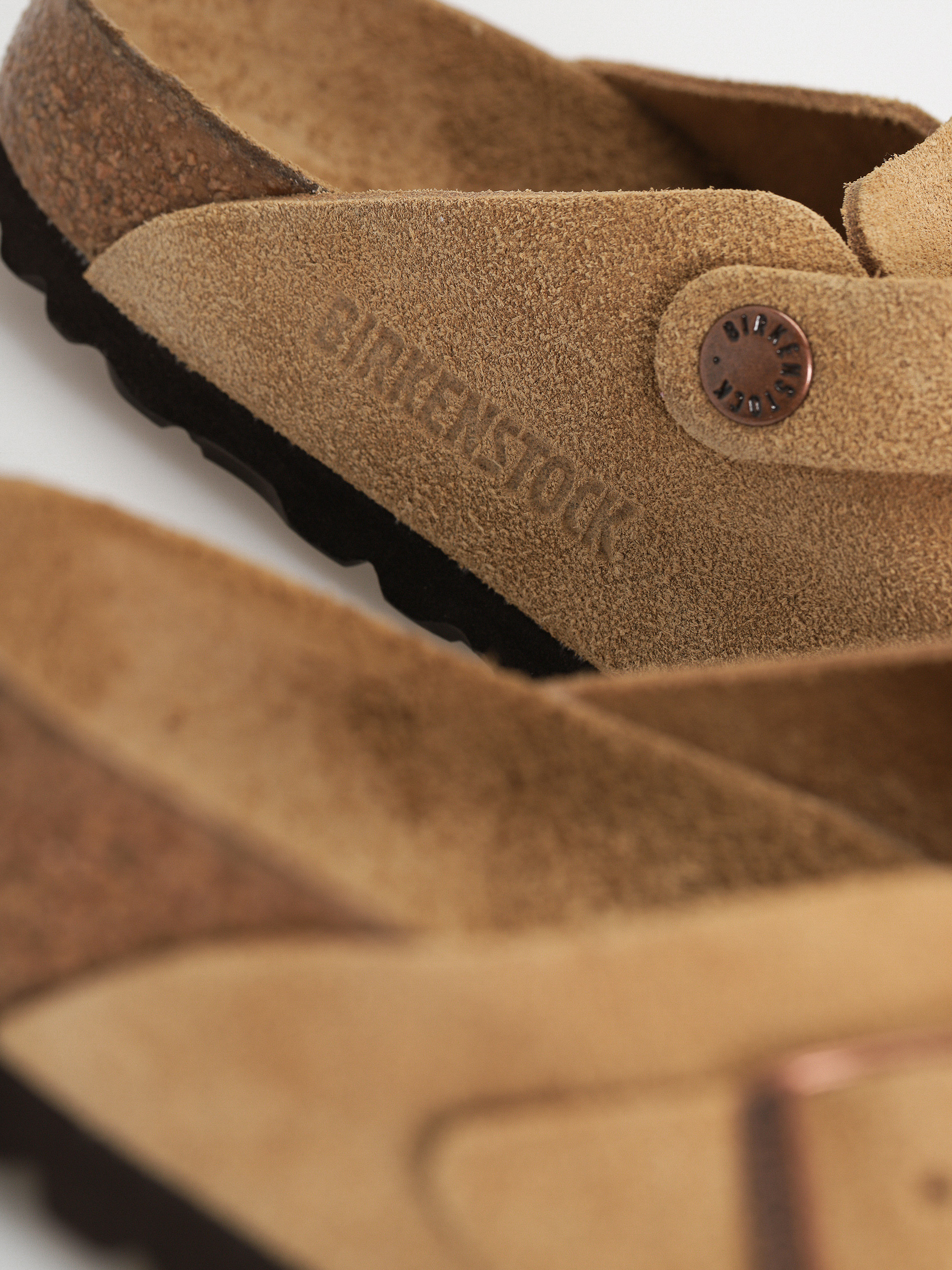 Klapki Birkenstock Boston Suede Leather Narrow Wmn (latte cream)