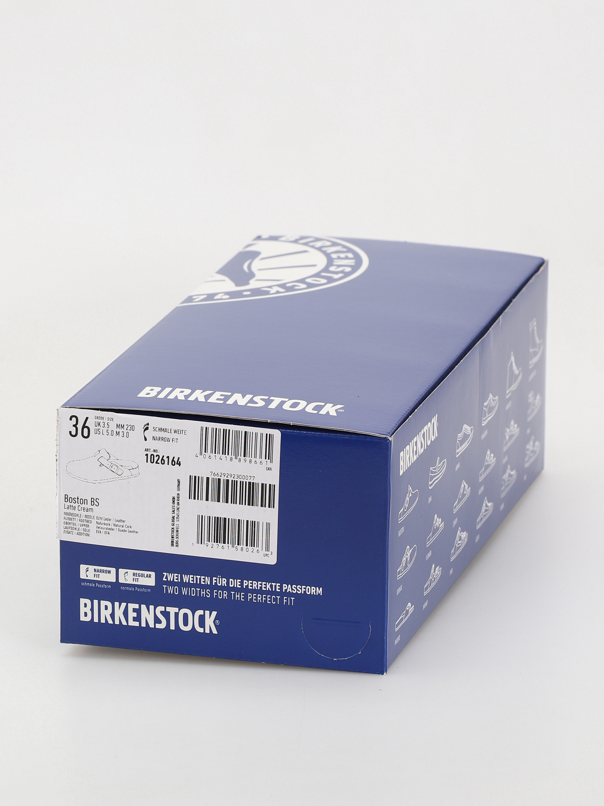 Klapki Birkenstock Boston Suede Leather Narrow Wmn (latte cream)