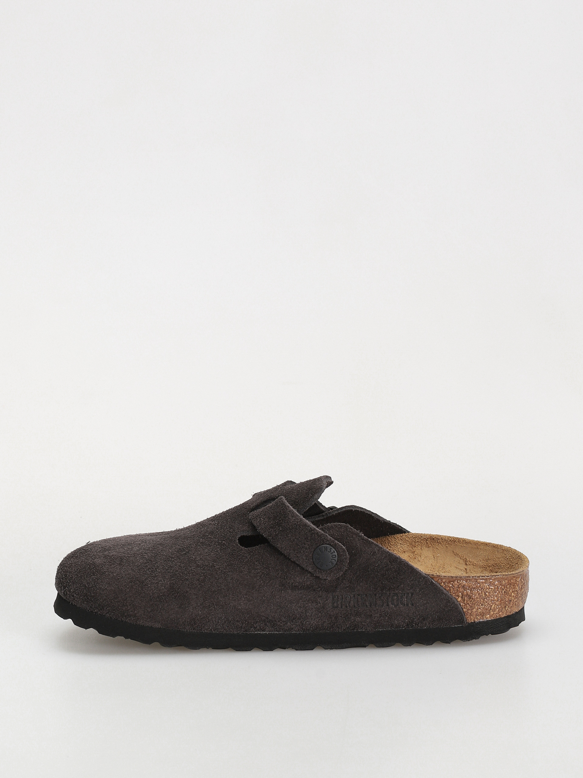 Klapki Birkenstock Boston Suede Leather Narrow Wmn - szary (velvet