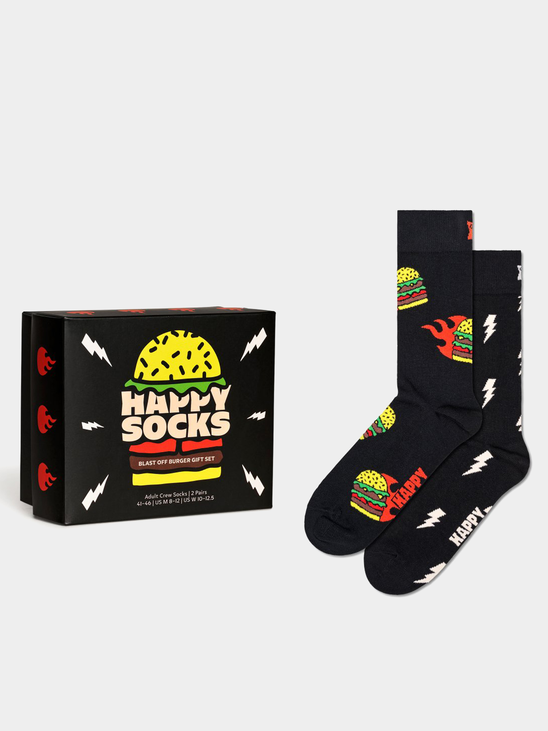 Skarpetki Happy Socks 2-Pack Blast Off Burger (black)