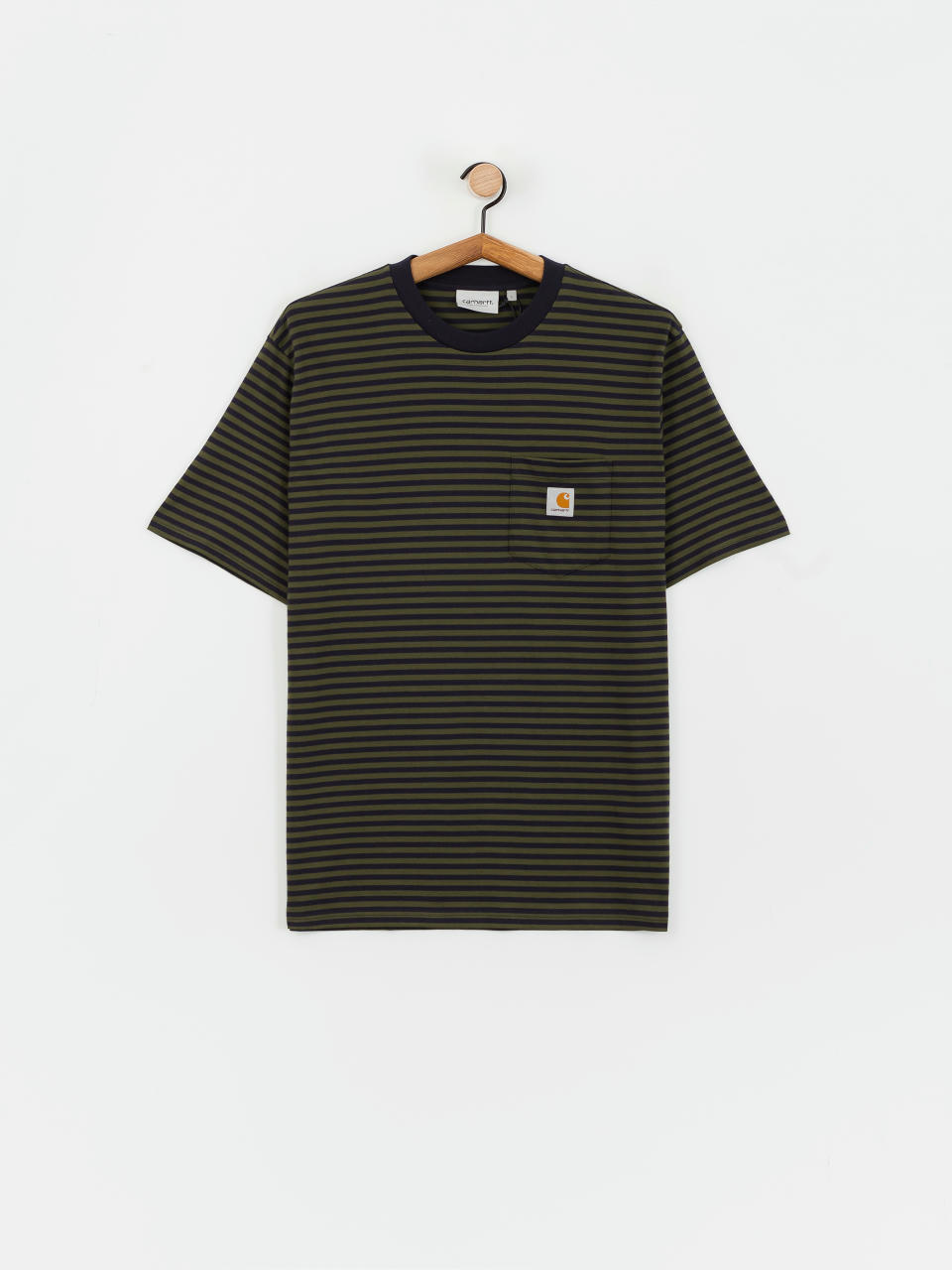 T-shirt Carhartt WIP Verner Pocket (verner stripe/dark navy/office green)