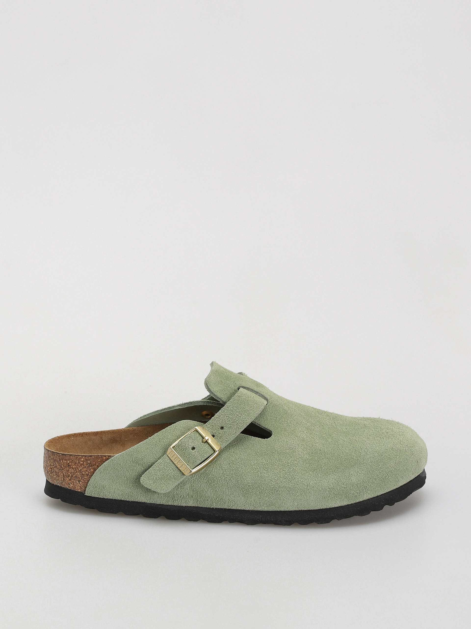 Klapki Birkenstock Boston Soft Footbed Suede Leather Narrow Wmn green tea