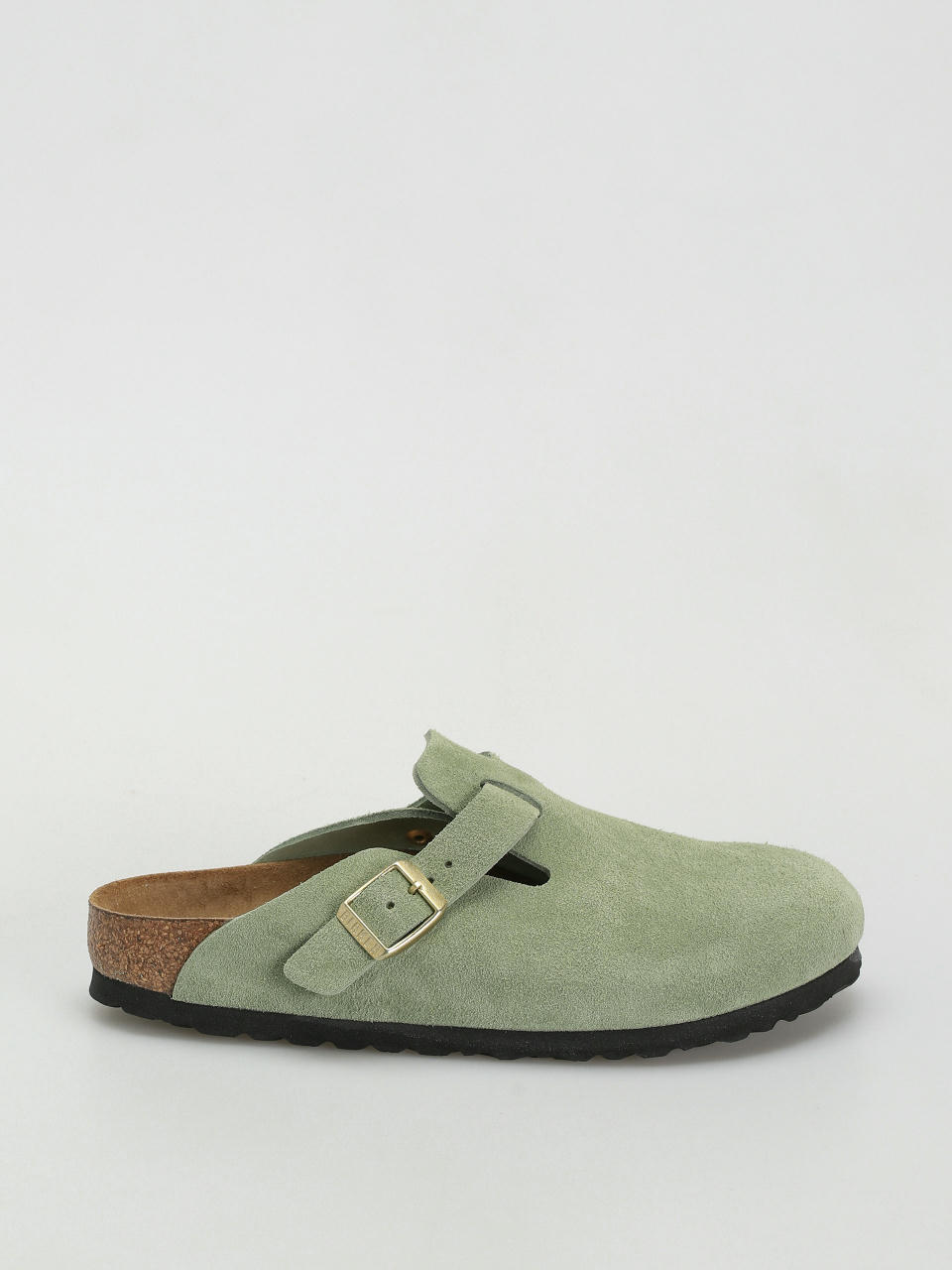 Klapki Birkenstock Boston Soft Footbed Suede Leather Narrow Wmn (green tea)