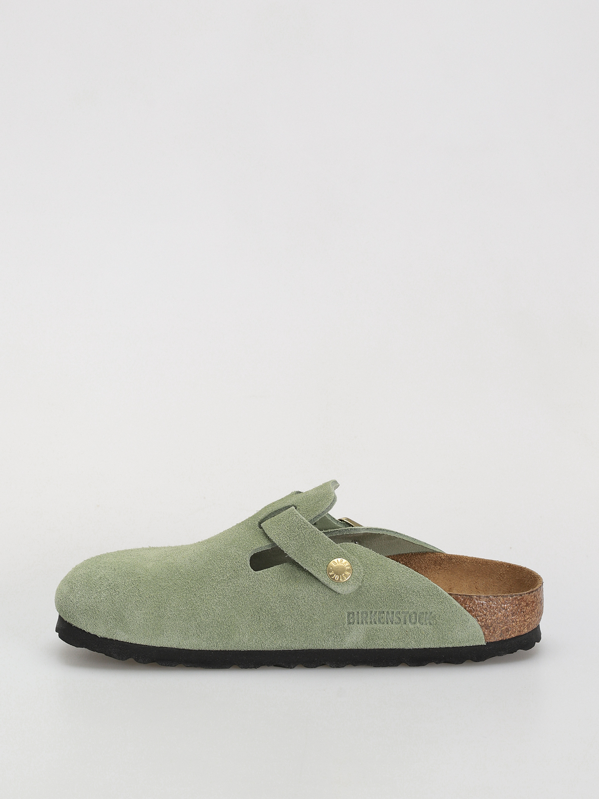 Klapki Birkenstock Boston Soft Footbed Suede Leather Narrow Wmn (green tea)