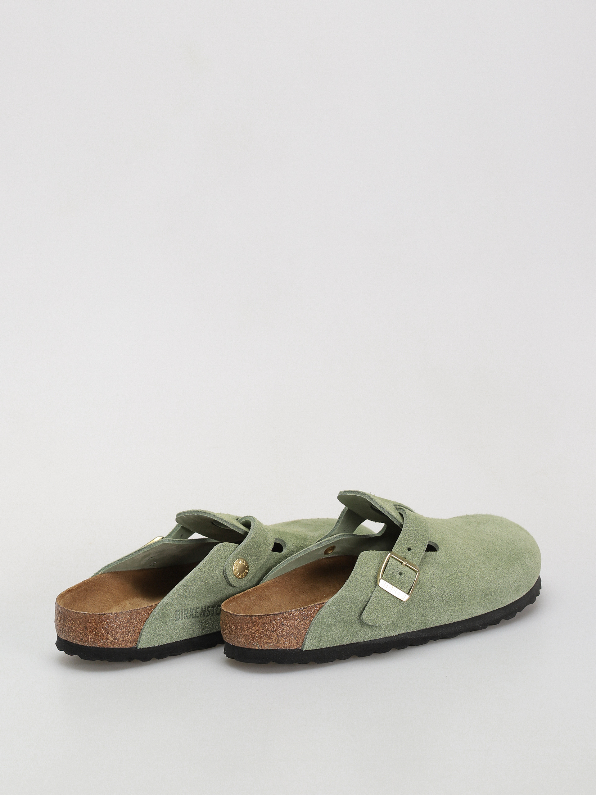 Klapki Birkenstock Boston Soft Footbed Suede Leather Narrow Wmn (green tea)