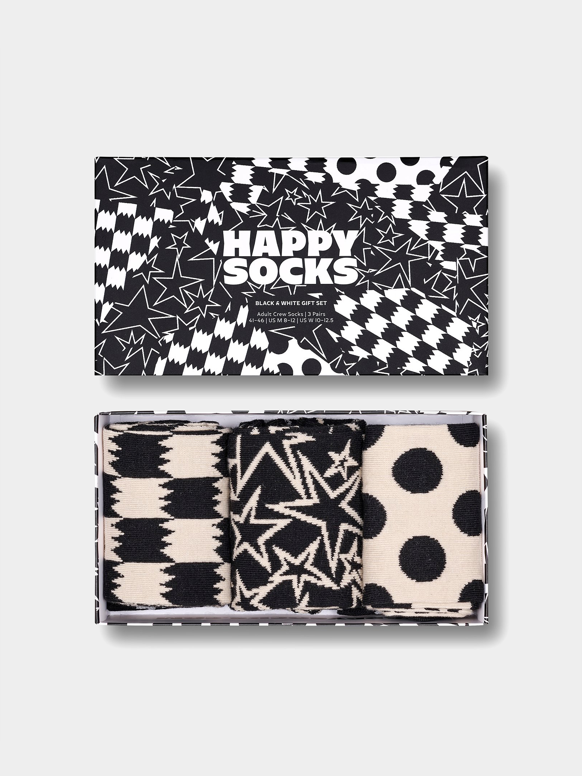Skarpetki Happy Socks 3-Pack Black And White (black)