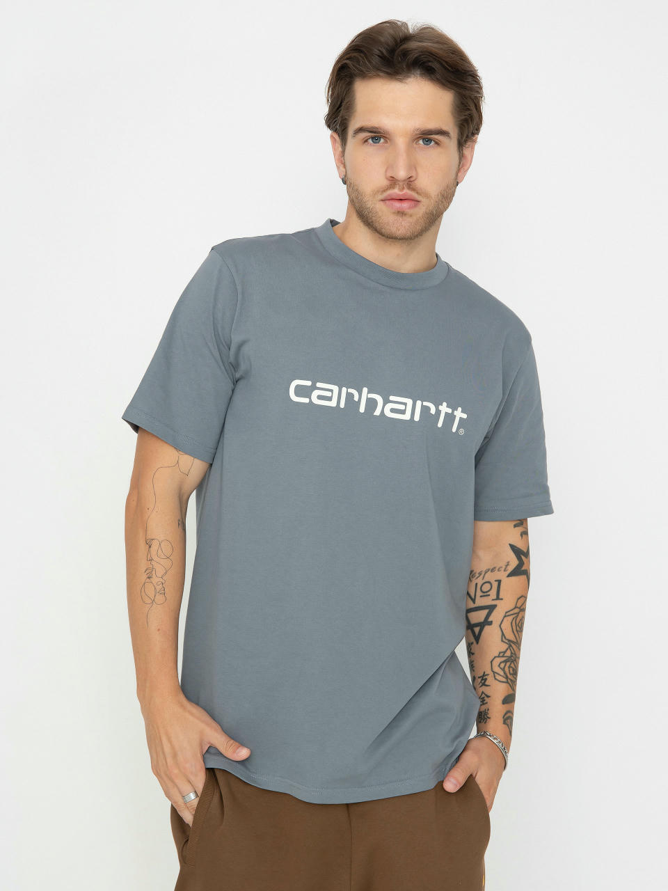 T-shirt Carhartt WIP Script (dove grey/wax)