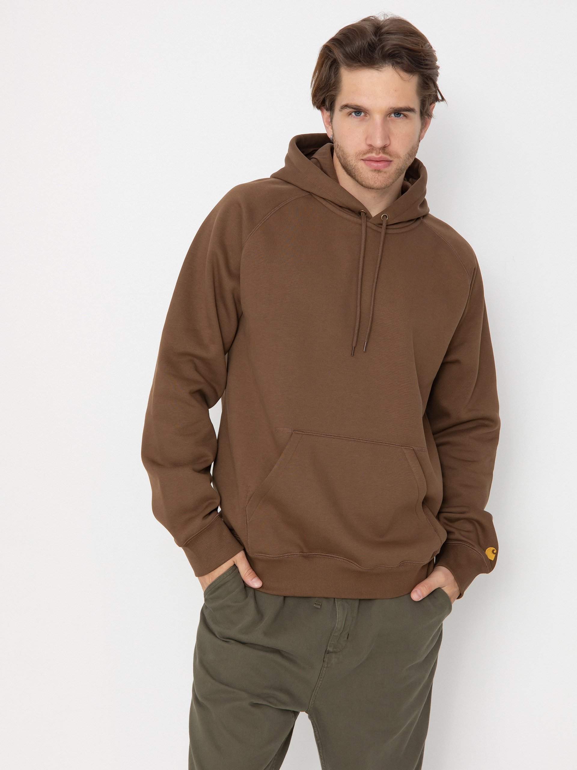 Bluza z kapturem Carhartt WIP Chase HD (chocolate/gold)