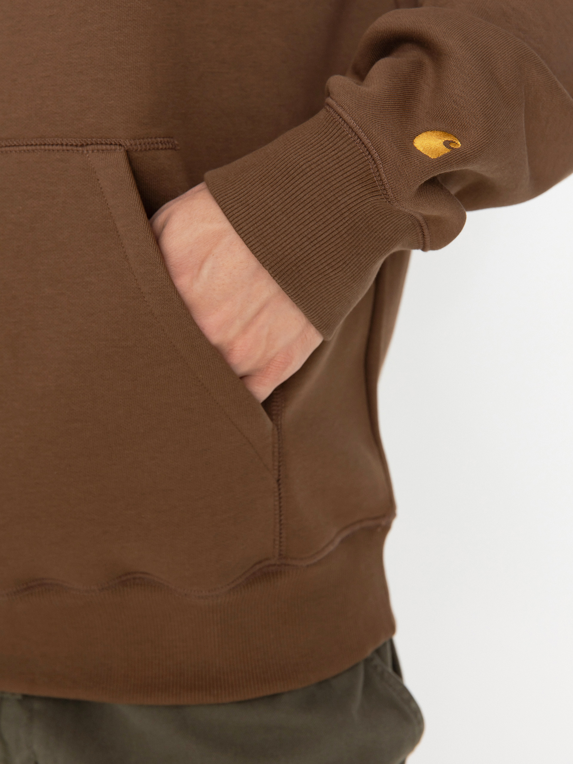Bluza z kapturem Carhartt WIP Chase HD (chocolate/gold)