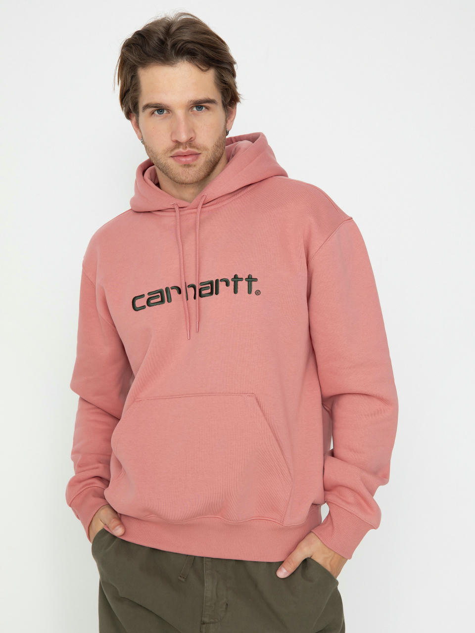 Bluza z kapturem Carhartt WIP Carhartt HD (dusty rose/sycamore tree)