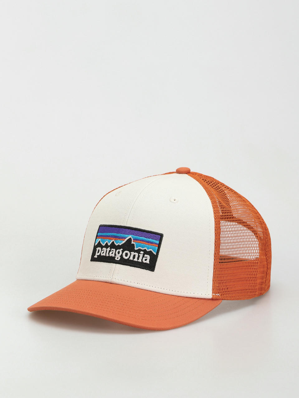 Czapka z daszkiem Patagonia P 6 Logo Trucker (white w/redtail rust)