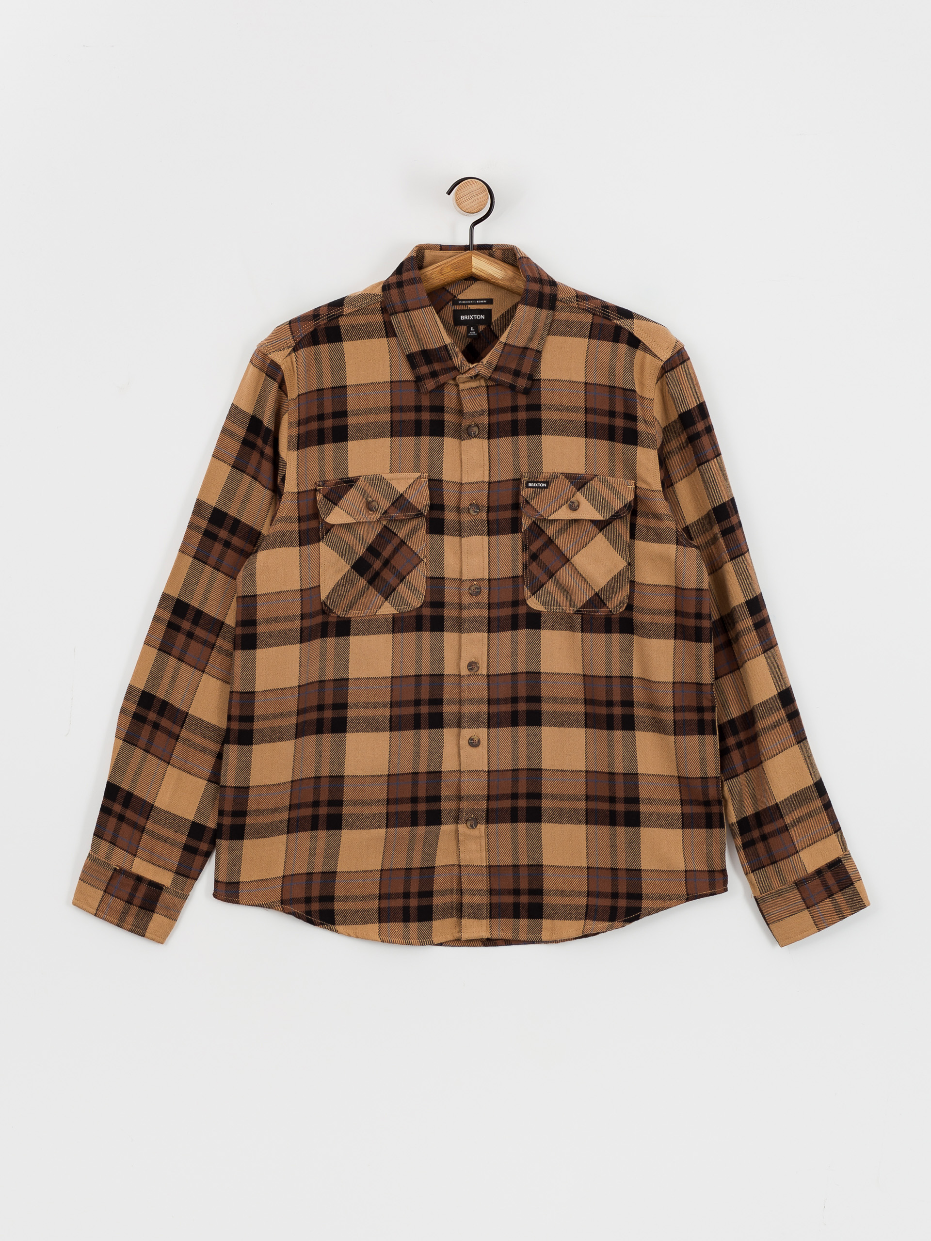 Koszula Brixton Bowery Flannel Ls (tiger's eye/pinecone brown/was)