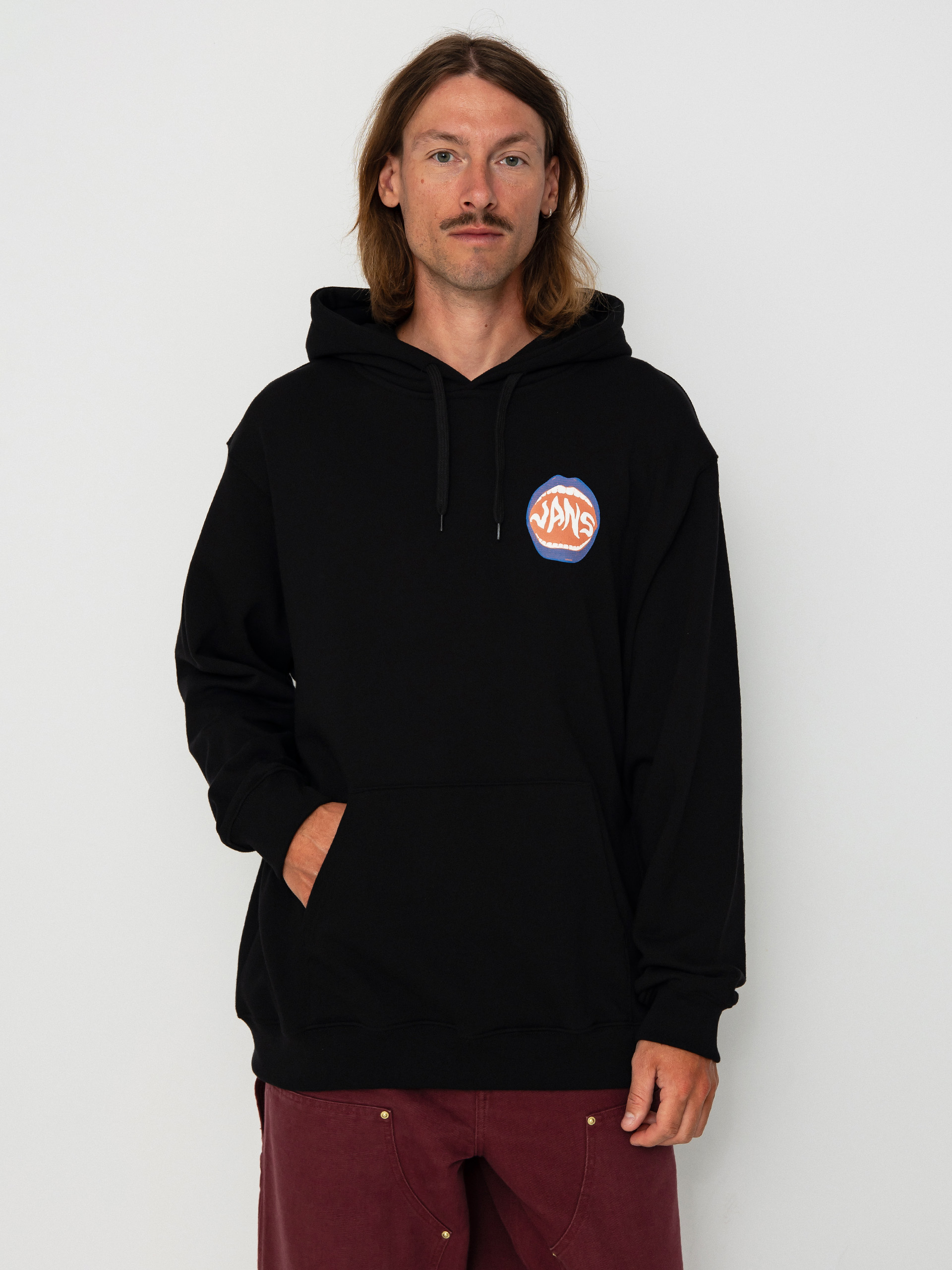 Bluza z kapturem Vans OG Open Mouth Loose HD (black)