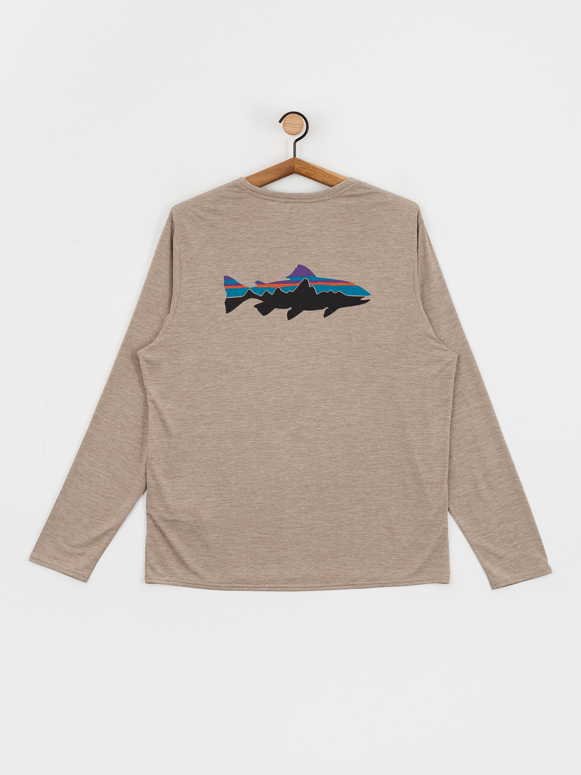 Longsleeve Patagonia Cap Cool Daily Graphic Waters (fitz roy trout seabird grey x dye)
