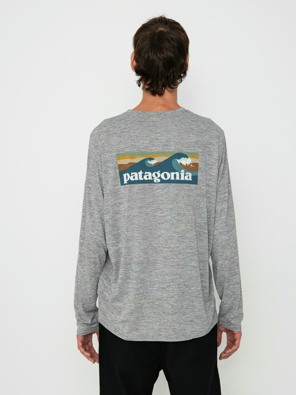 Longsleeve Patagonia Cap Cool Daily Graphic Waters (boardshort logo abalone blue feather grey)