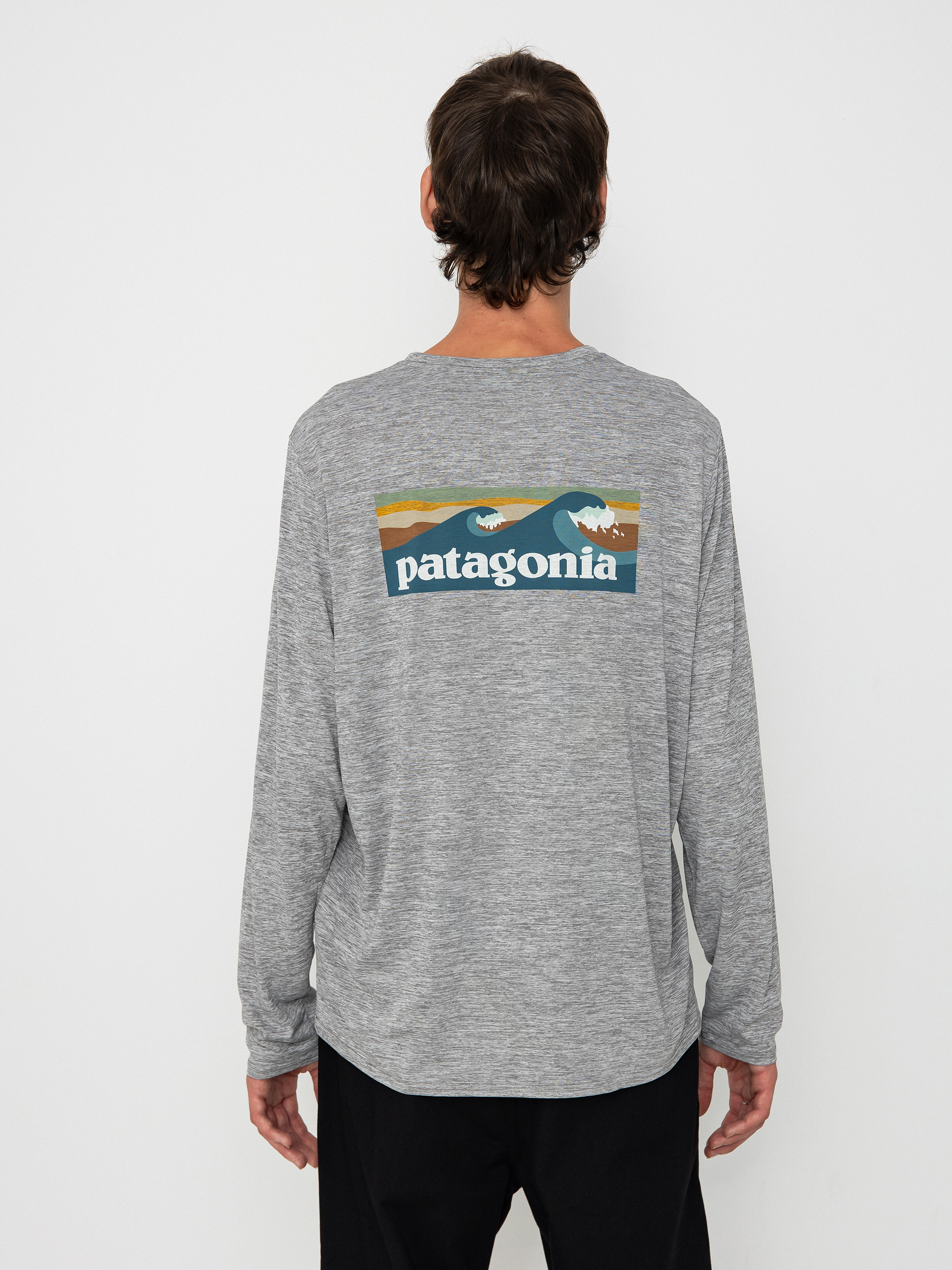 Longsleeve Patagonia Cap Cool Daily Graphic Waters (boardshort logo abalone blue feather grey)