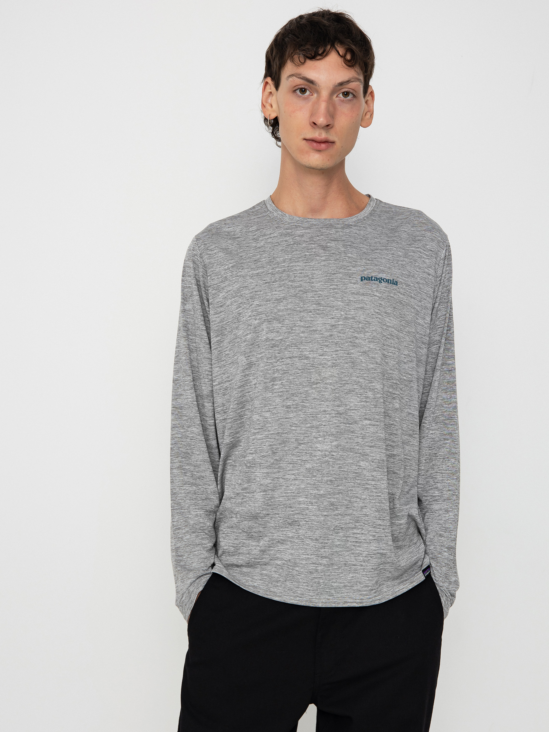 Longsleeve Patagonia Cap Cool Daily Graphic Waters (boardshort logo abalone blue feather grey)