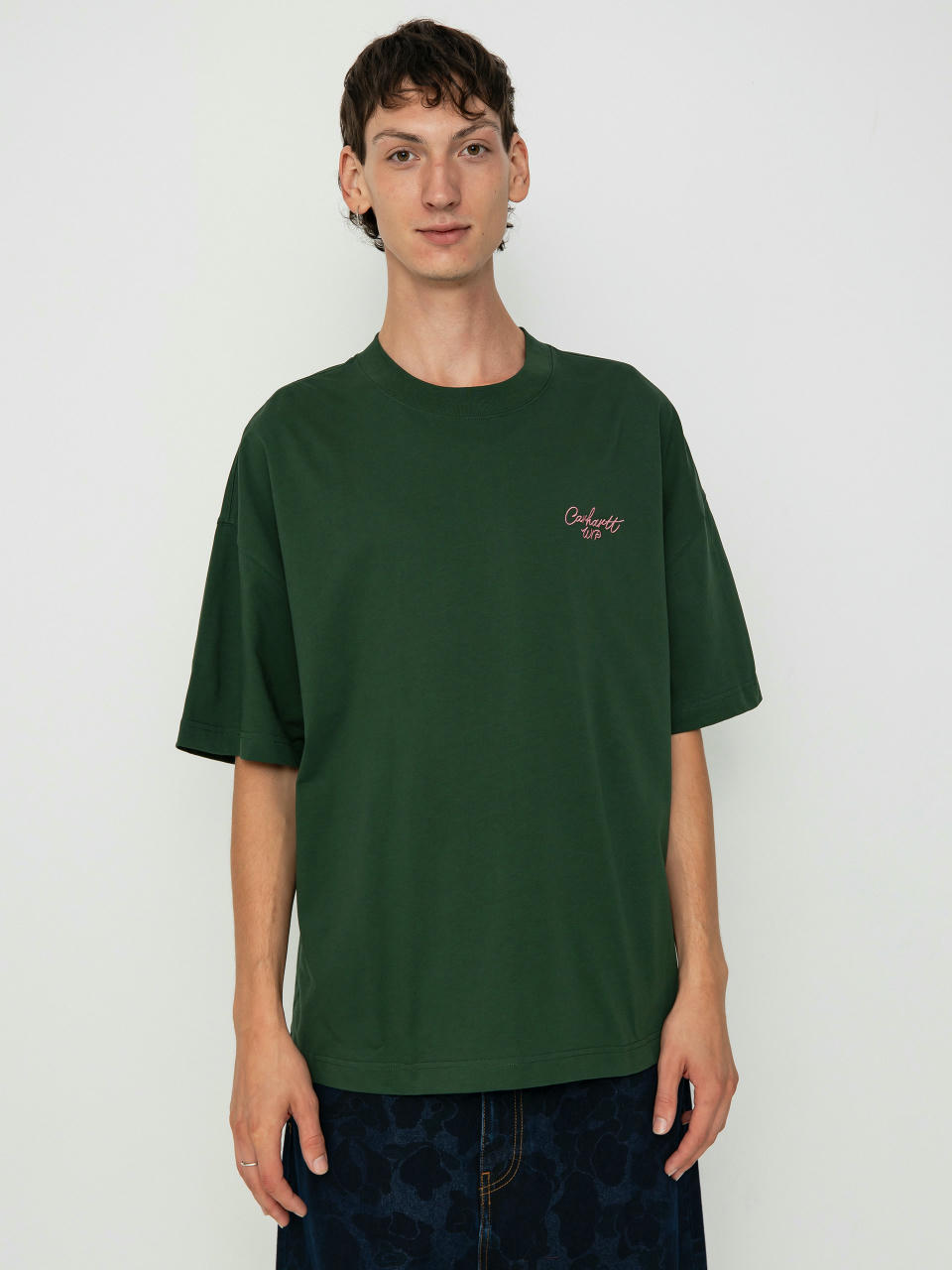 T-shirt Carhartt WIP Signature Script (sycamore tree/dusty rose)