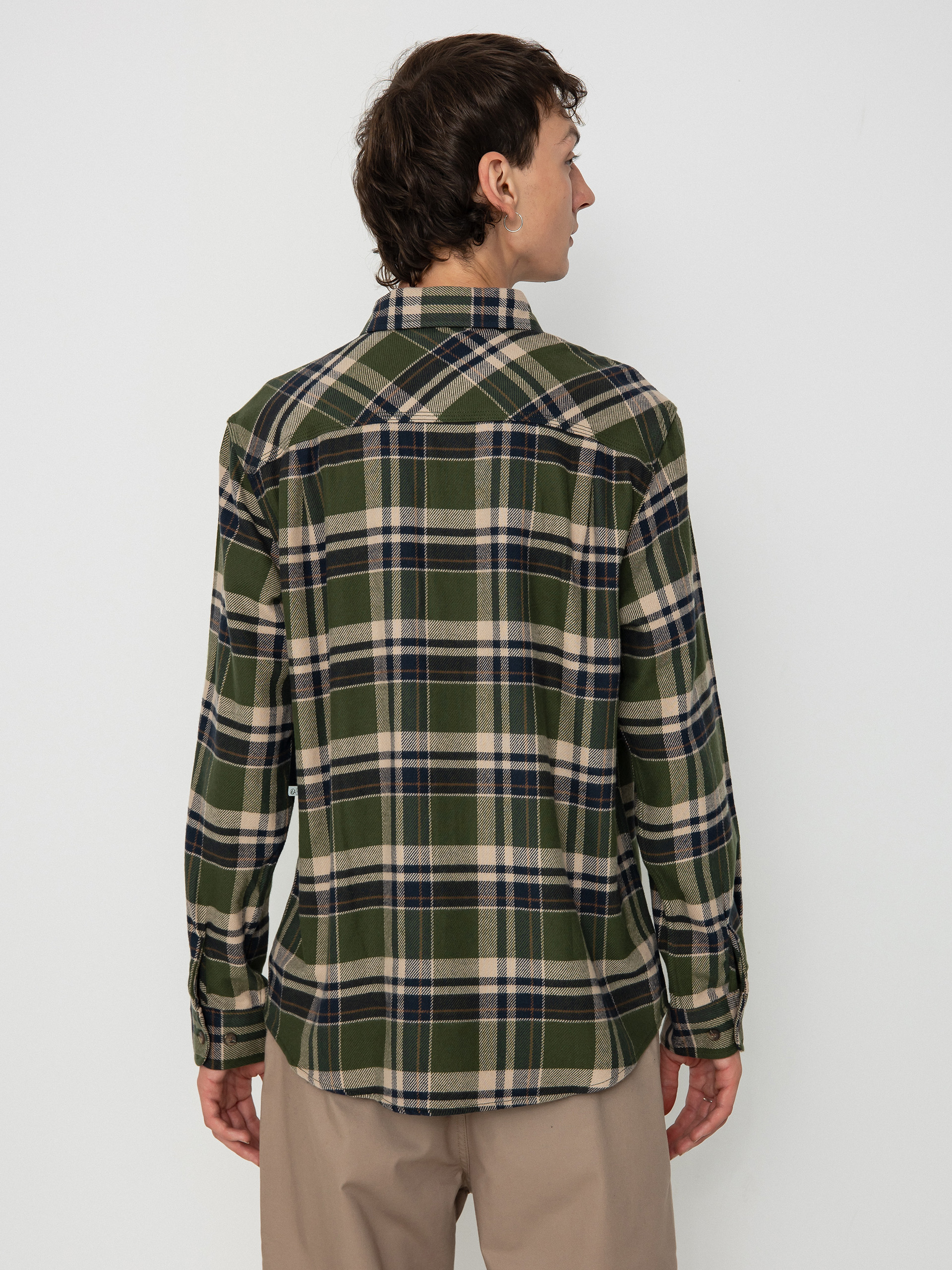Koszula Brixton Bowery Flannel Ls (cypress green/washed navy/whit)