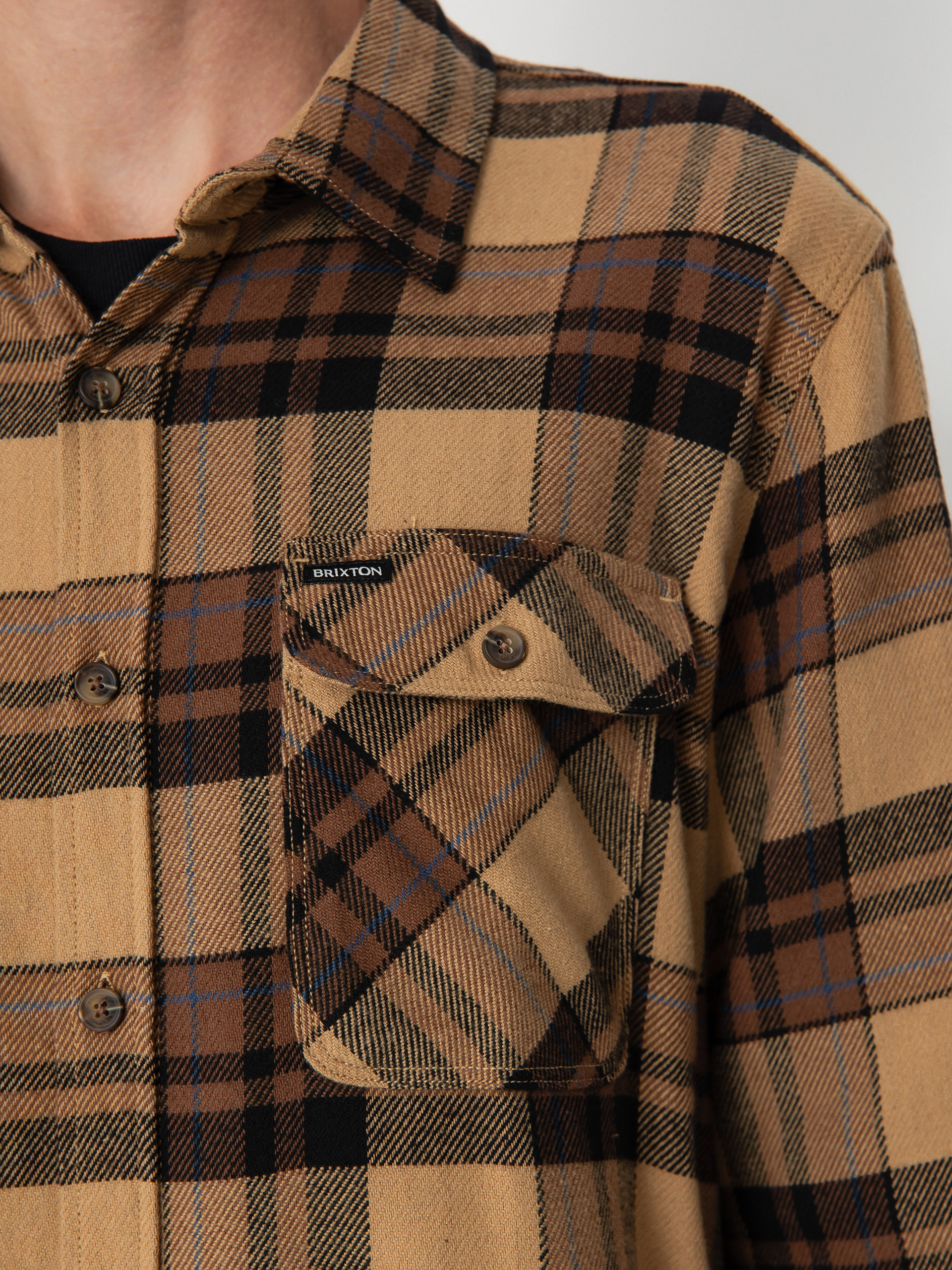 Koszula Brixton Bowery Flannel Ls (tiger's eye/pinecone brown/was)