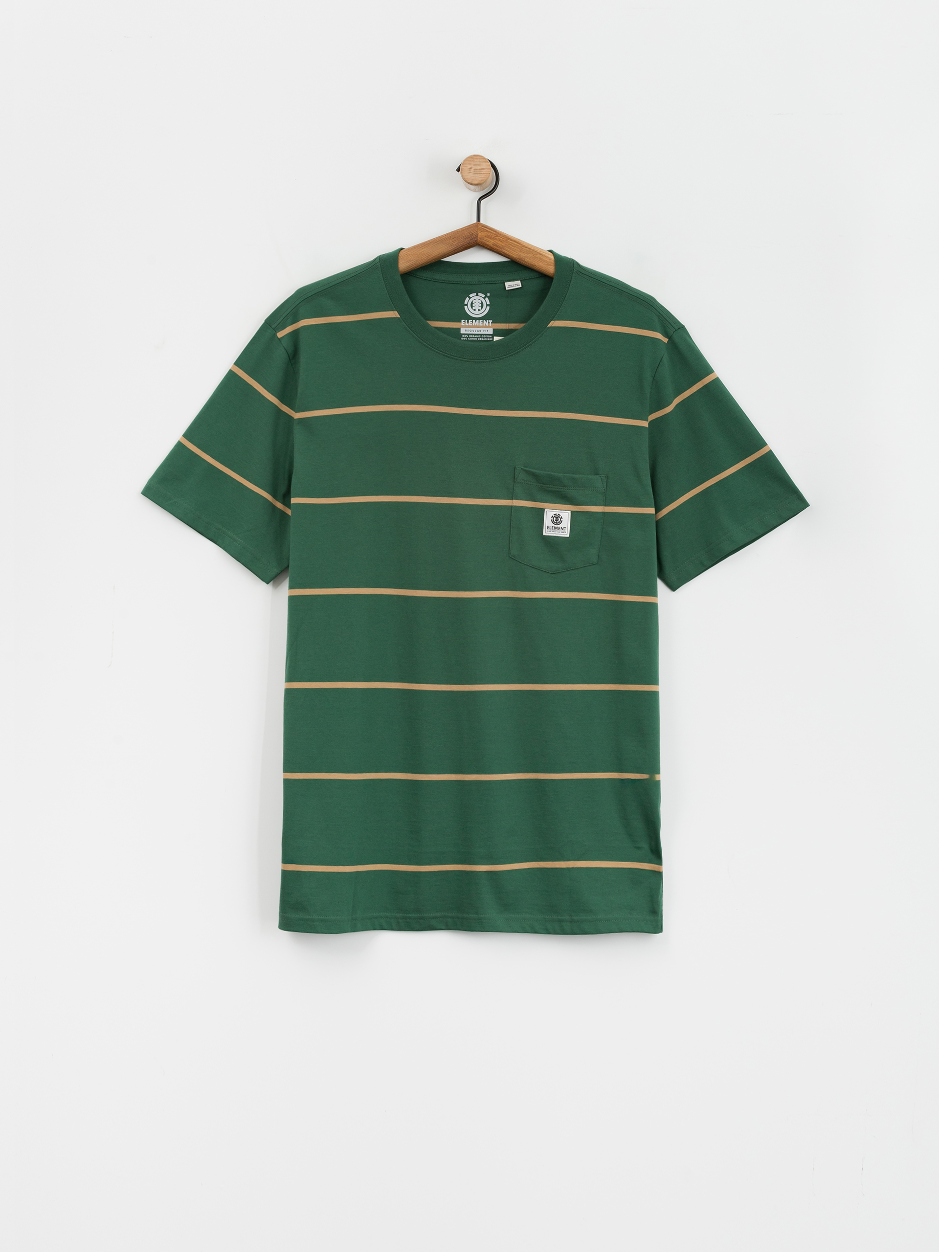 T-shirt Element Basic Pocket Label (trekking green stripes)