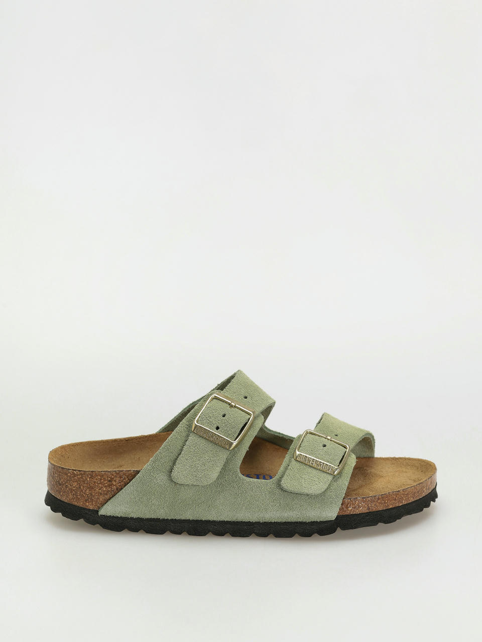 Klapki Birkenstock Arizona Soft Footbed Suede Leather Narrow Wmn (green tea)