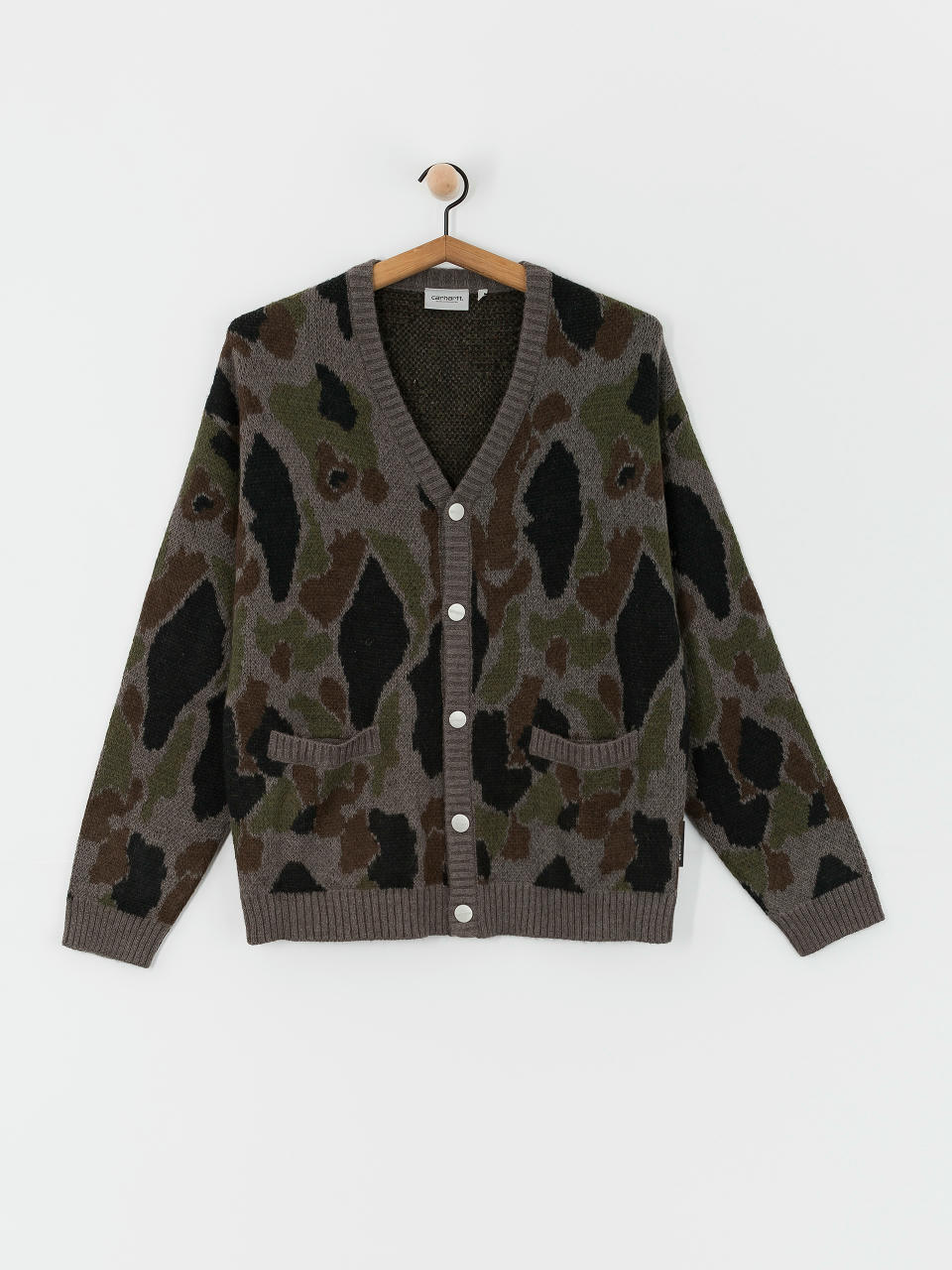 Sweter Carhartt WIP Merton Cardigan (camo duck jacquard/grey)