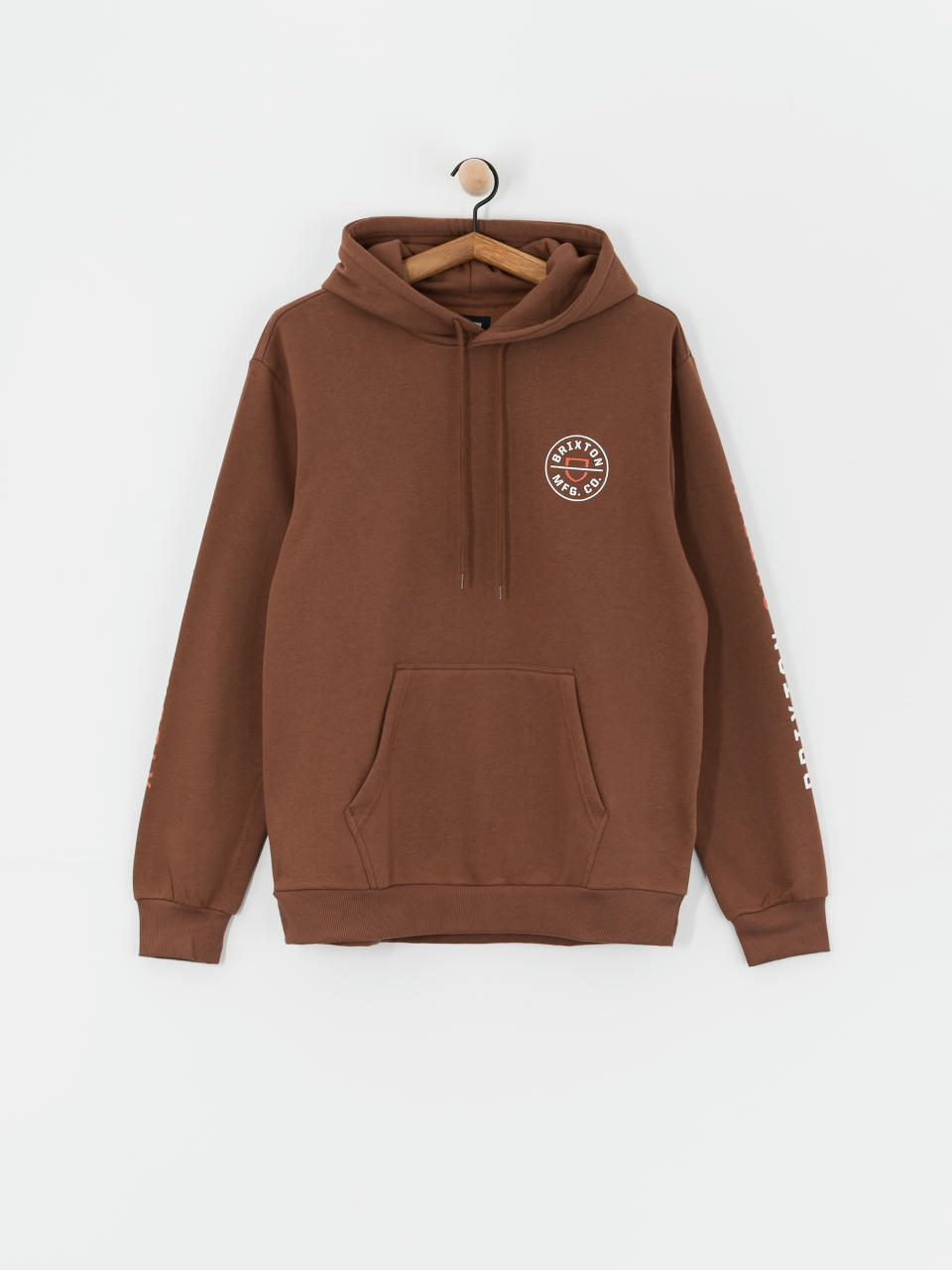 Bluza z kapturem Brixton Crest HD (pinecone brown/rust orange/whi)