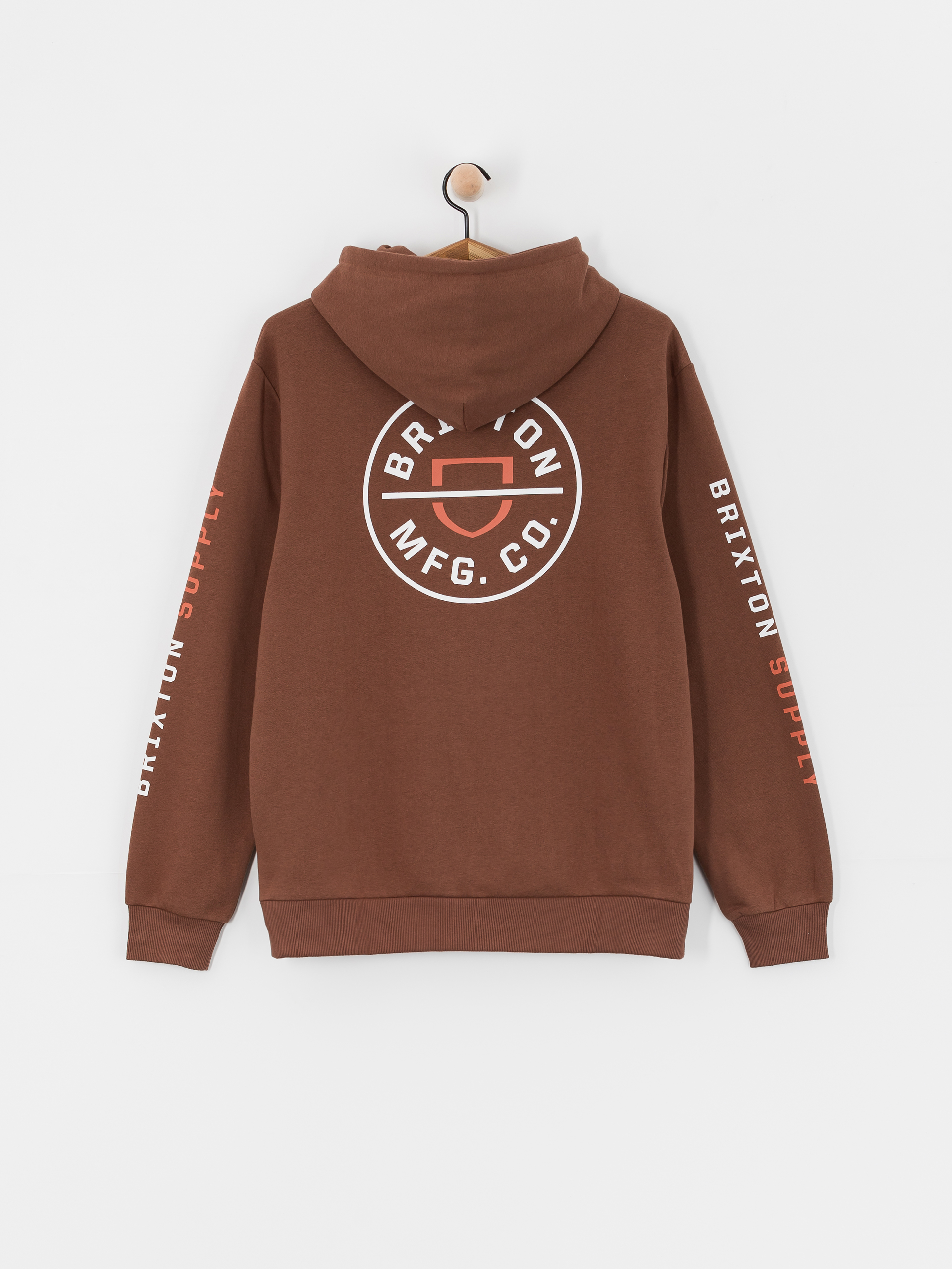 Bluza z kapturem Brixton Crest HD (pinecone brown/rust orange/whi)