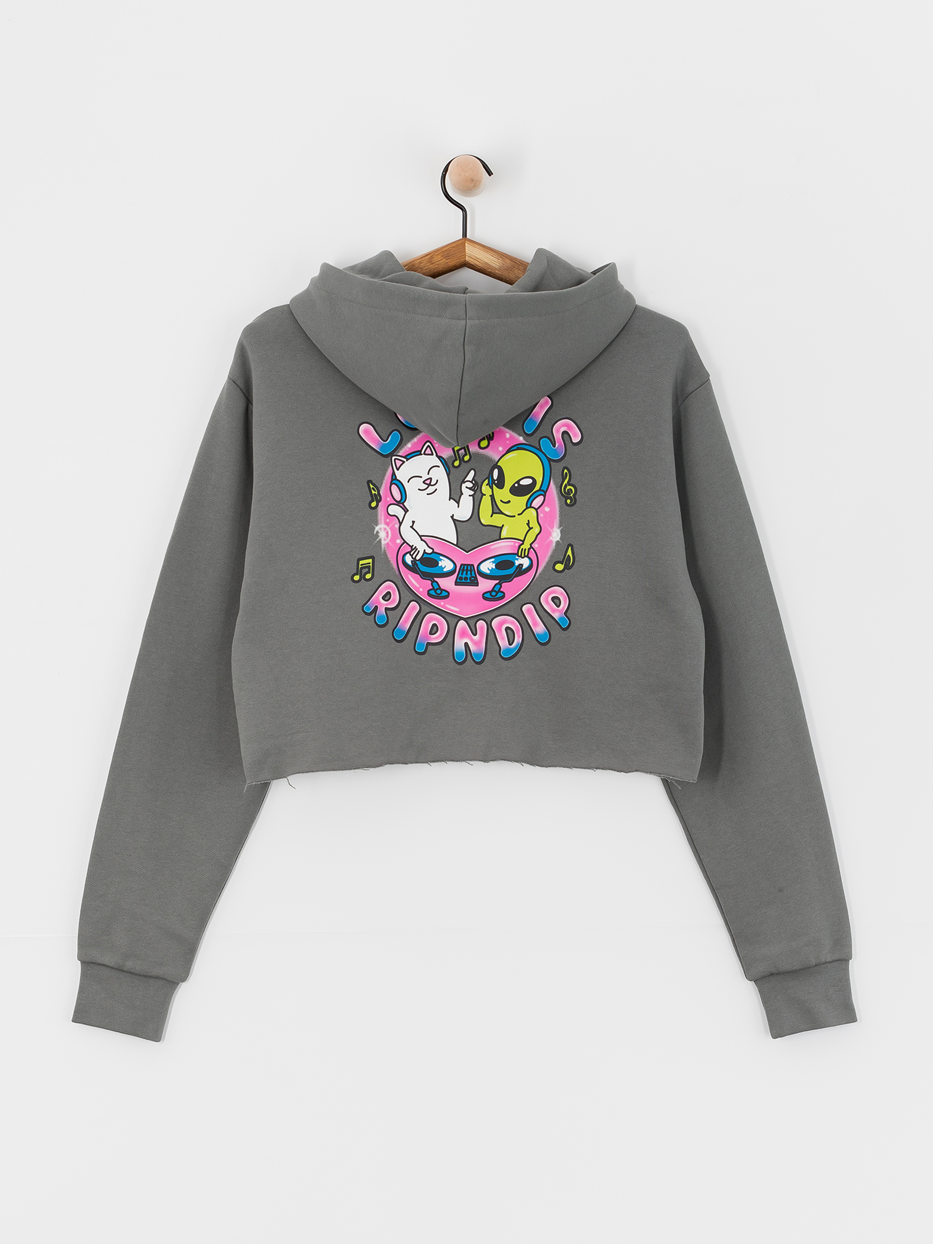 Bluza z kapturem RipNDip Love Is Ripndip Cropped HD Wmn (charcoal)