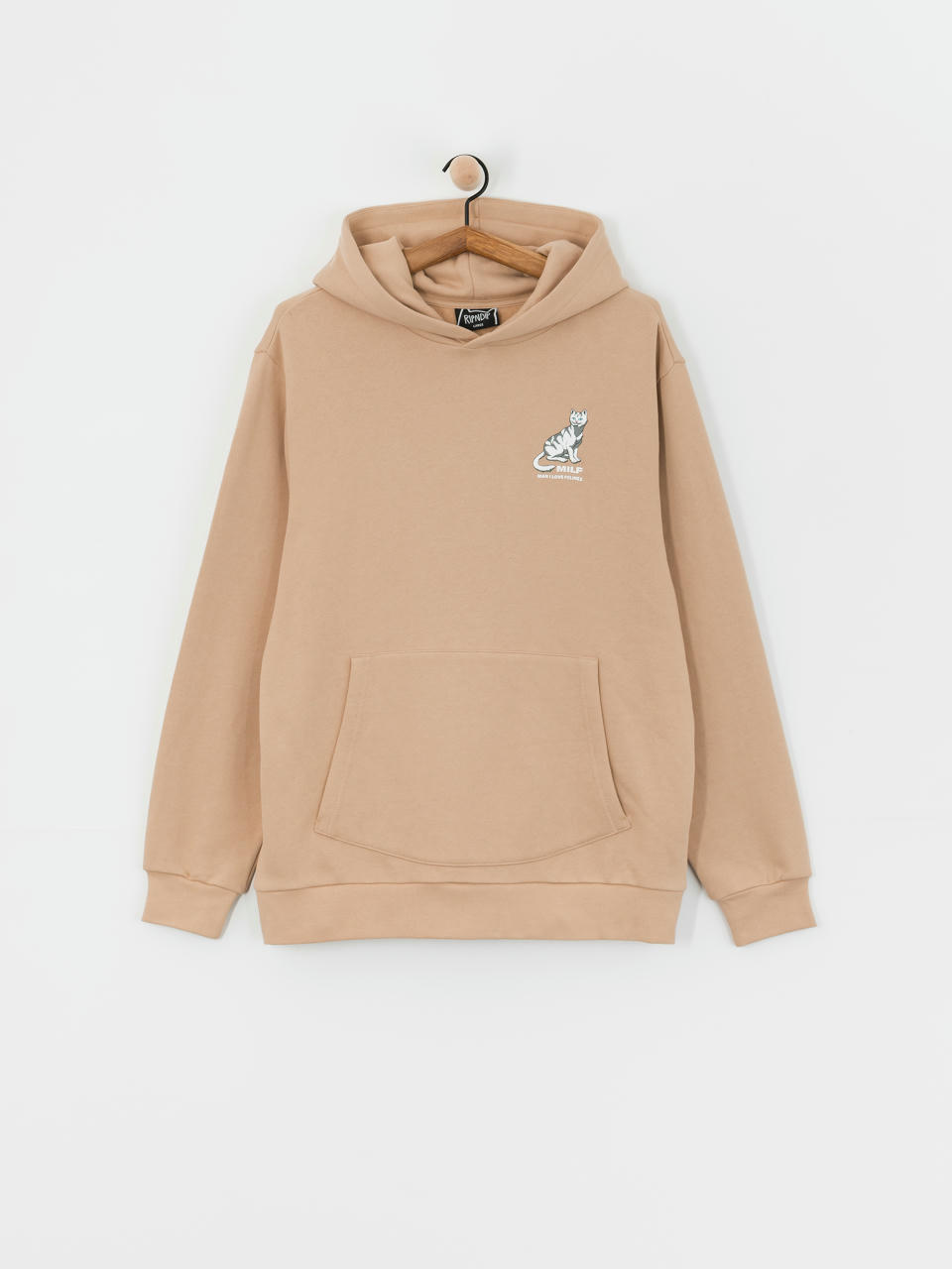 Bluza z kapturem RipNDip Man I Love Felines HD (almond)