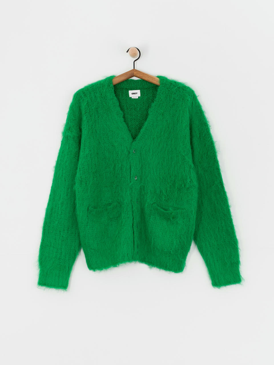 Sweter OBEY Patron Cardigan (bright green)