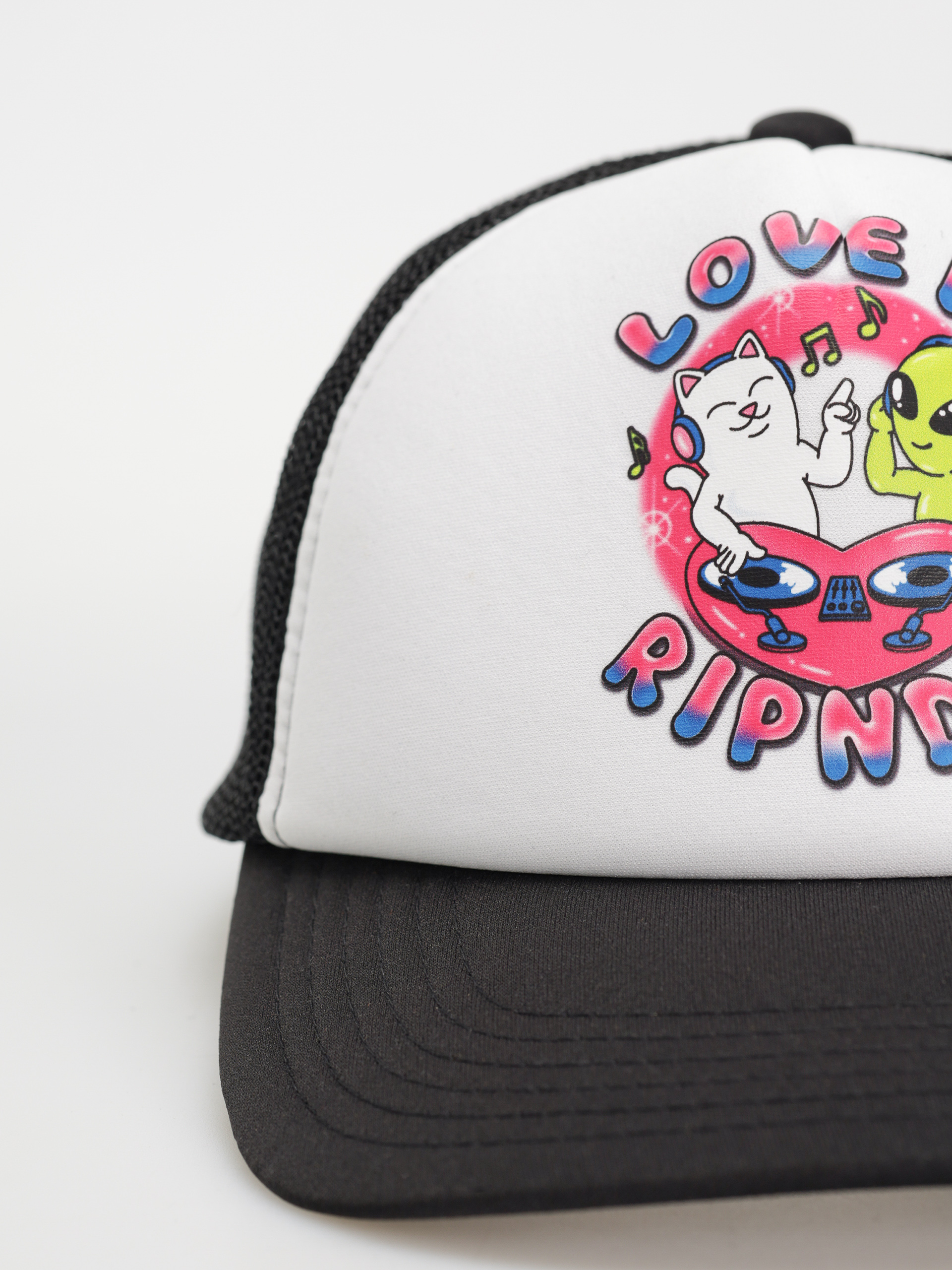 Czapka z daszkiem RipNDip Love Is Ripndip Trucker (white/black)
