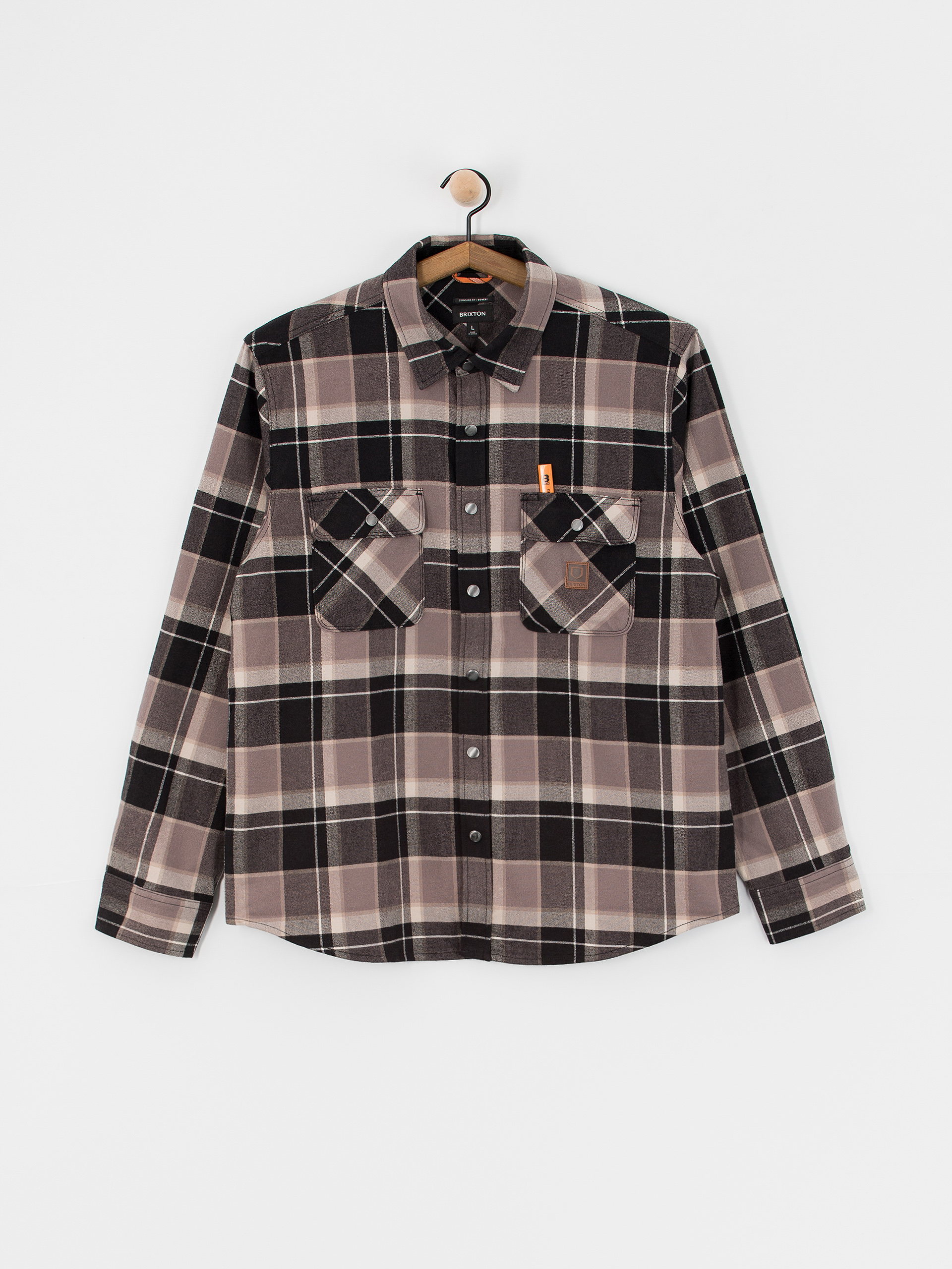 Koszula Brixton Builders Bowery Str Wr Ls (black/charcoal/beige)