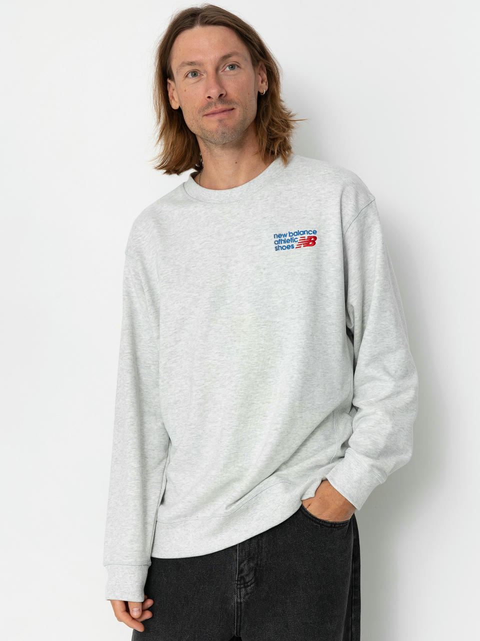 Bluza New Balance Athletics Premium Logo Crew (ashheather)