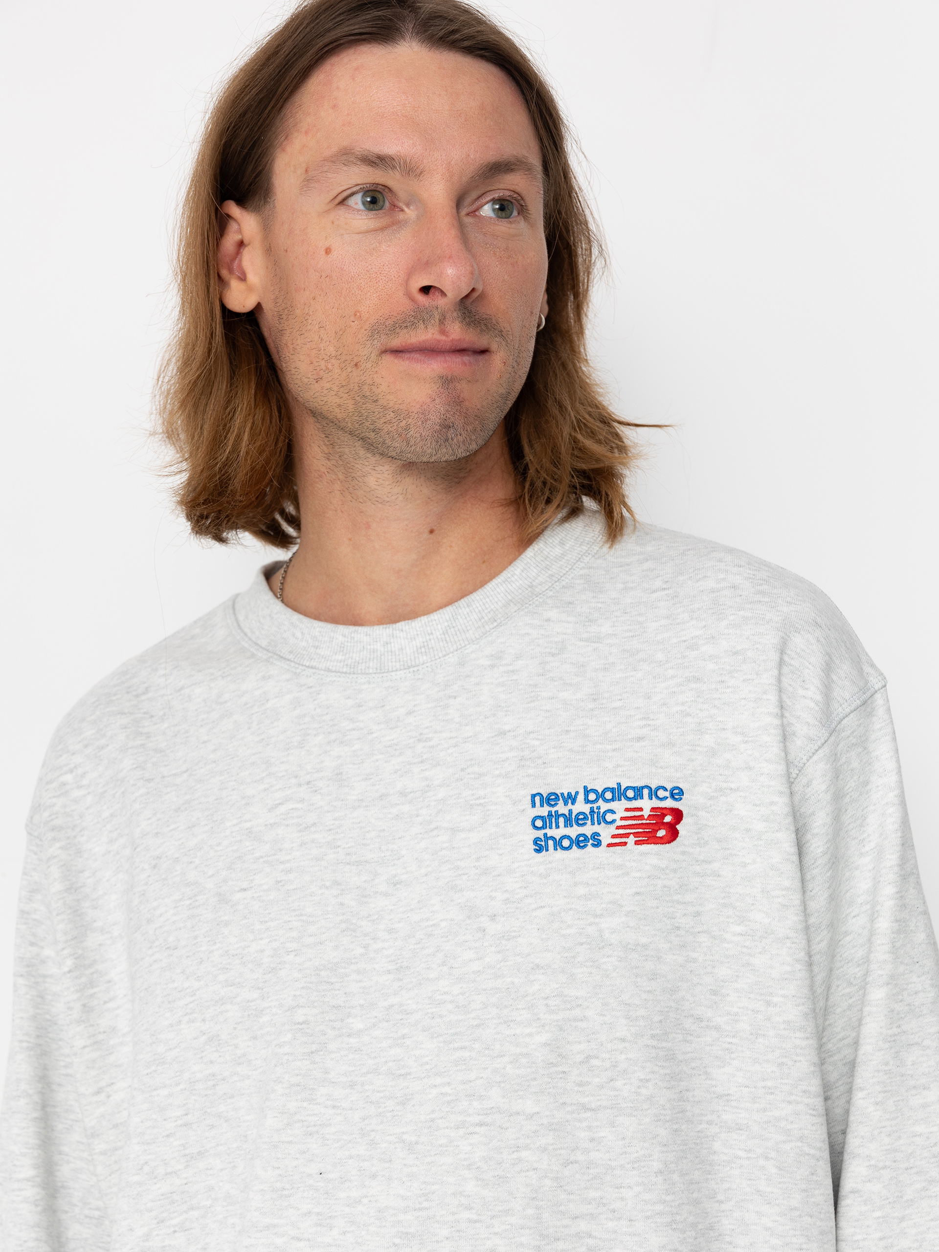 Bluza New Balance Athletics Premium Logo Crew (ashheather)