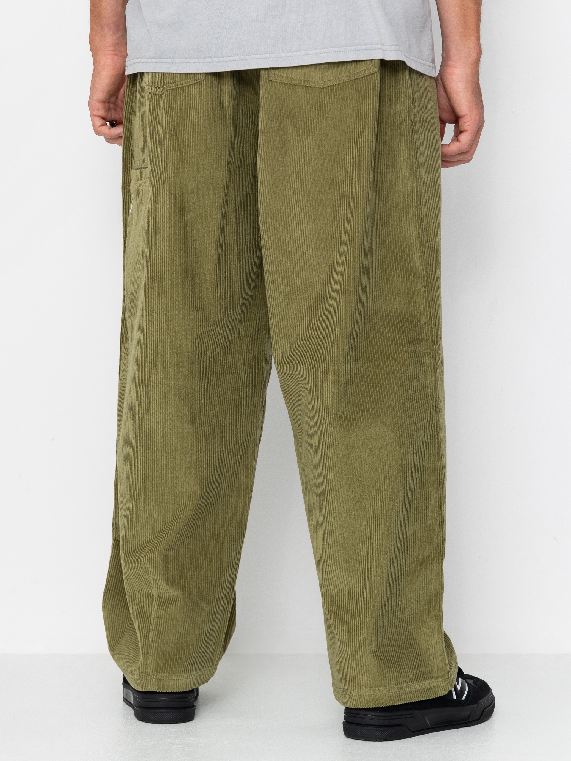 Spodnie Poetic Collective Ballon (olive green corduroy)