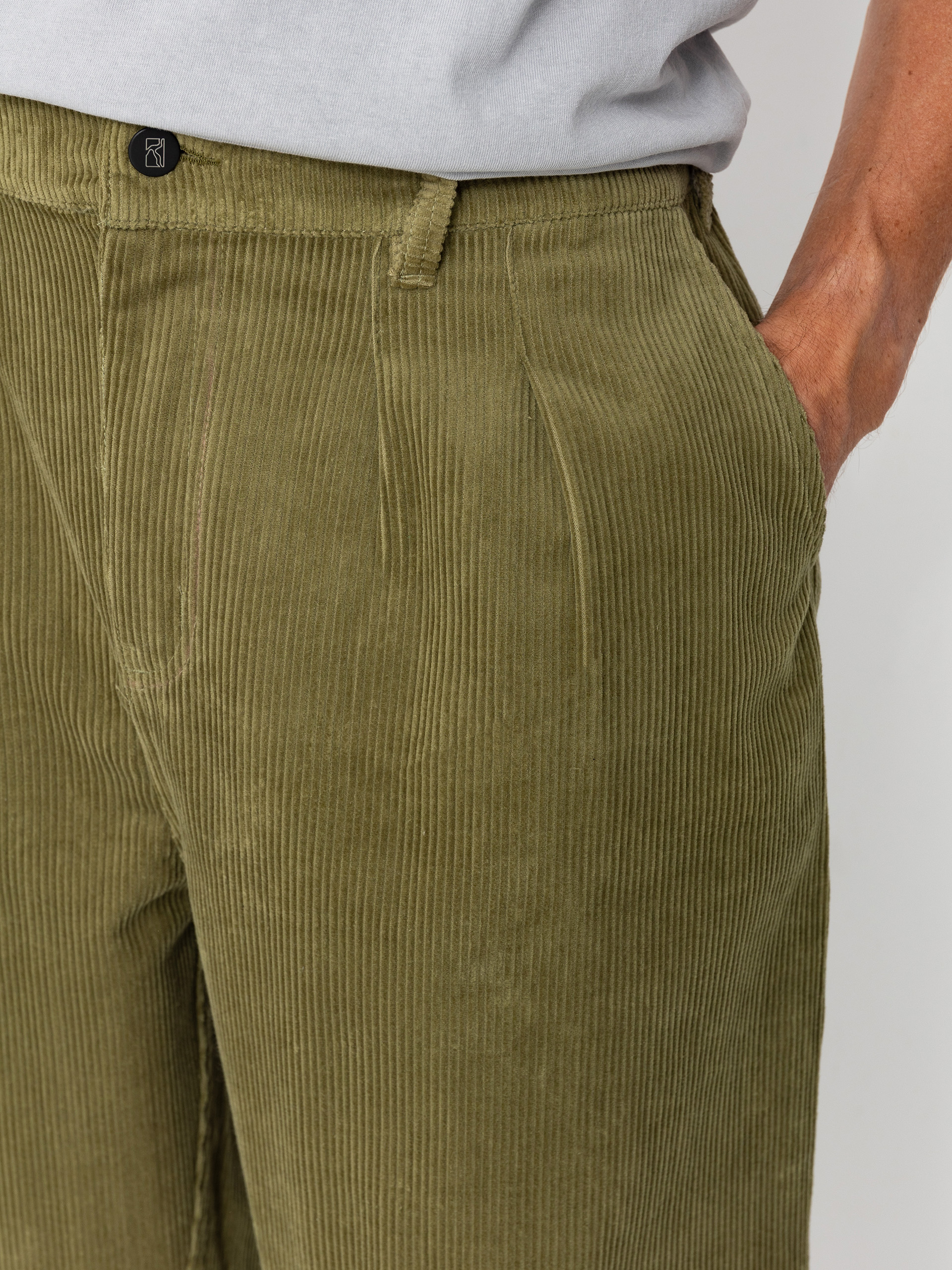 Spodnie Poetic Collective Ballon (olive green corduroy)